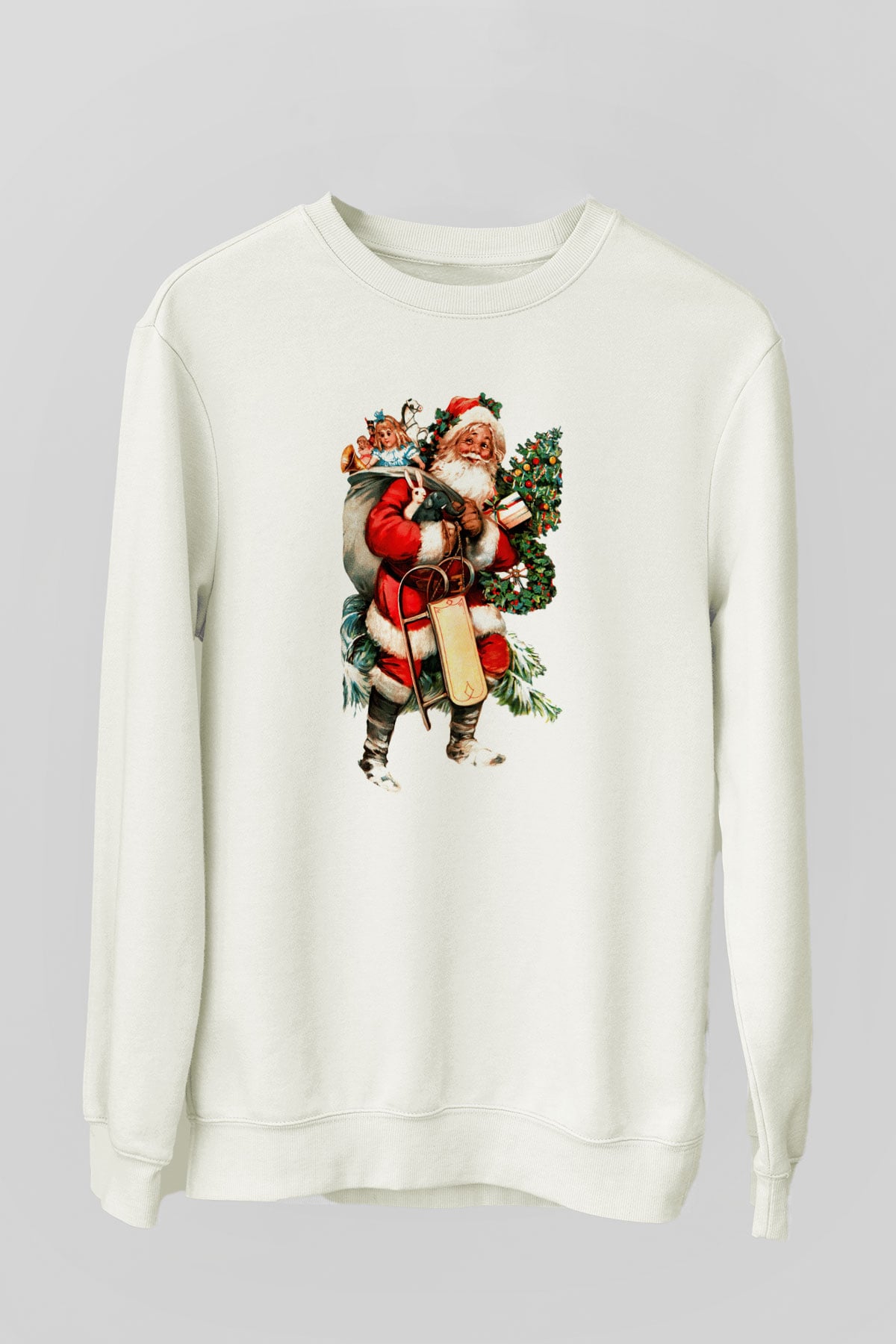 Yılbaşı Beyaz Unisex Sweatshirt