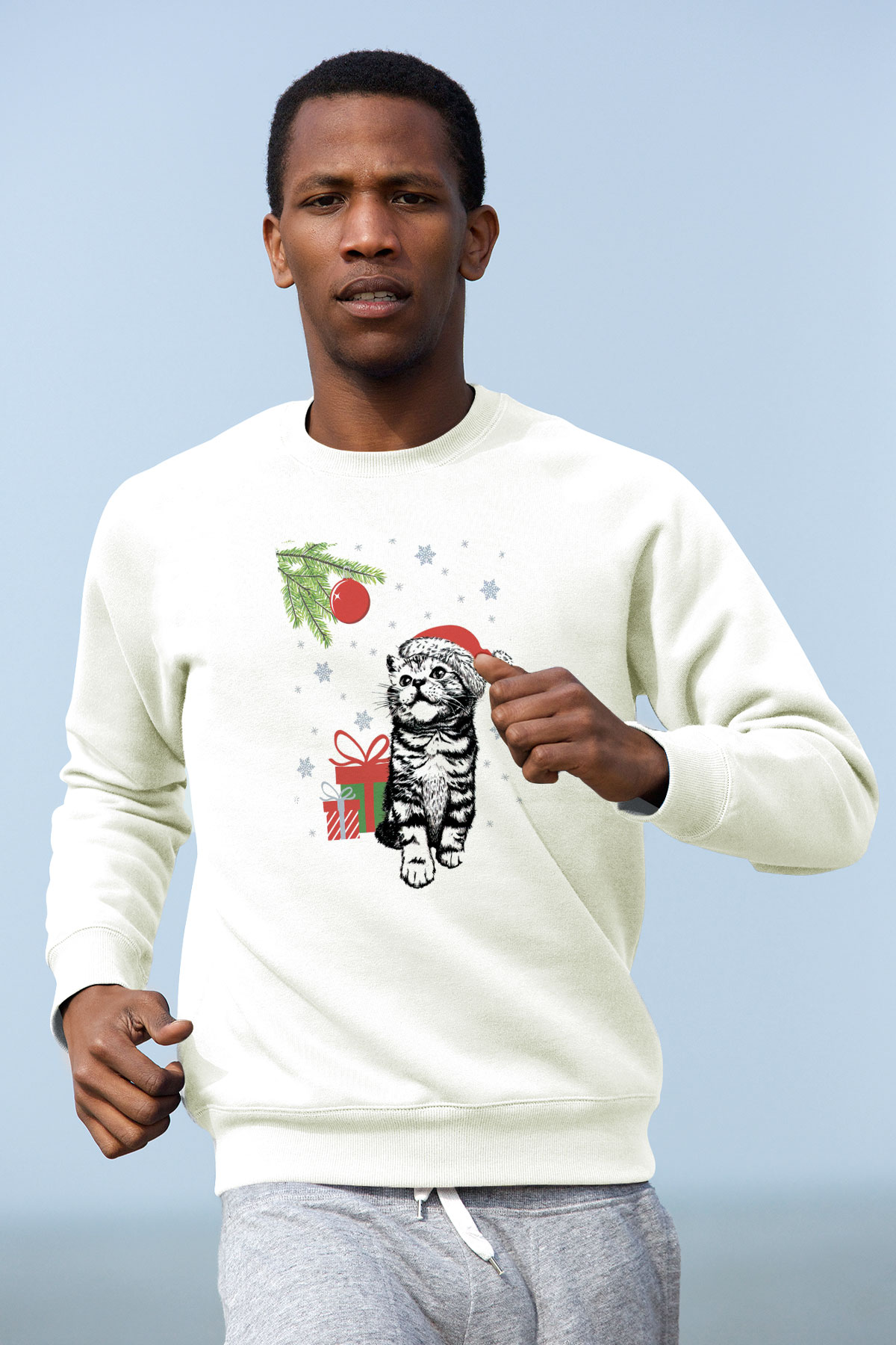 Yılbaşı Beyaz Unisex Sweatshirt