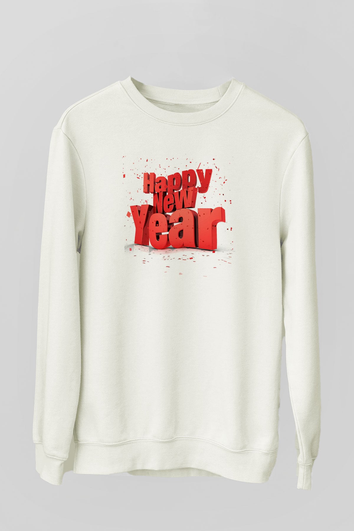 Yılbaşı Beyaz Unisex Sweatshirt