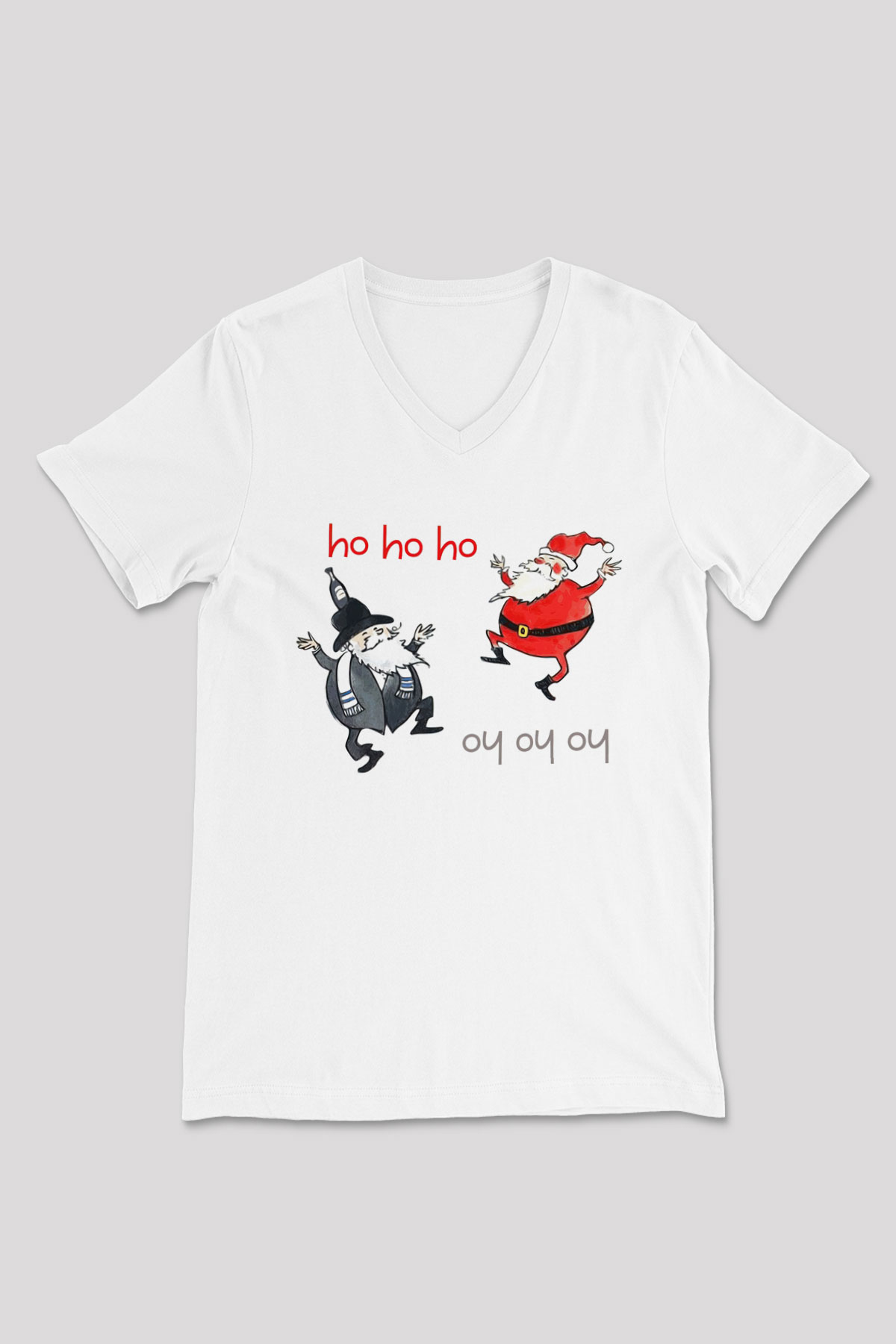 Yılbaşı Beyaz Unisex V Yaka Tişört