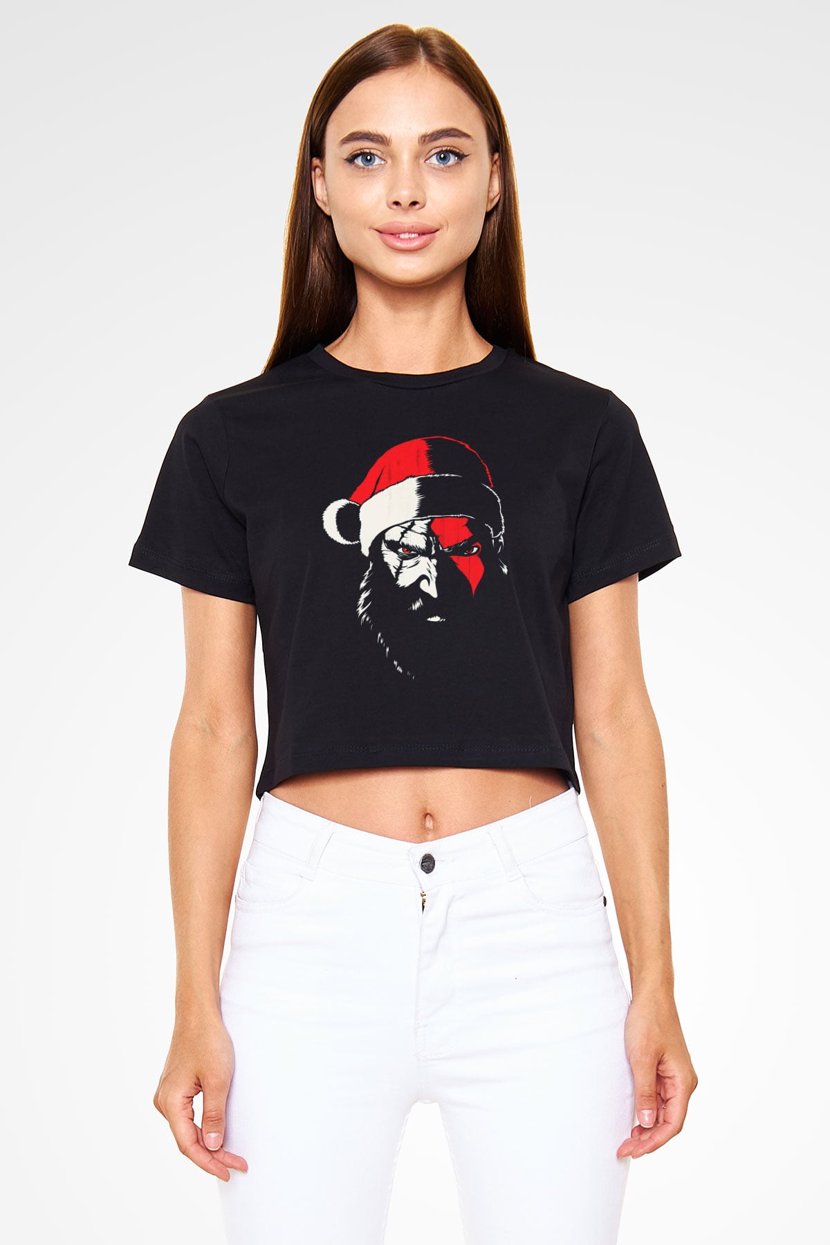 Yılbaşı Siyah  Crop Top Tişört