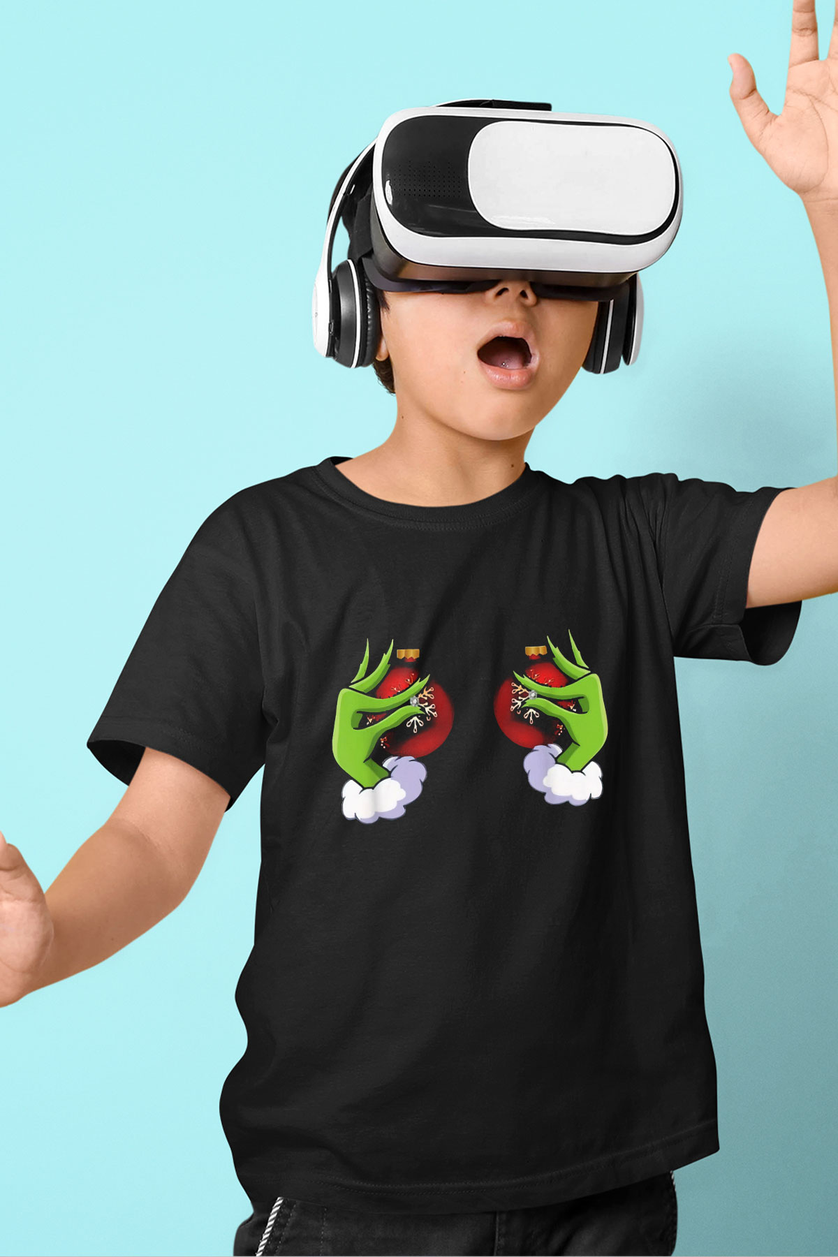 Yılbaşı Siyah Unisex Çocuk Tişört