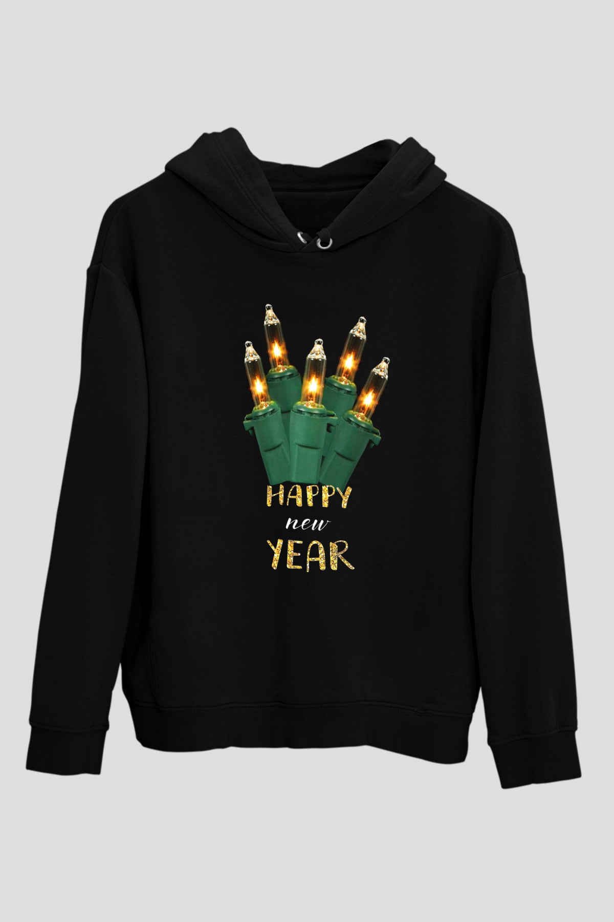 Yılbaşı Siyah Unisex Hoodie