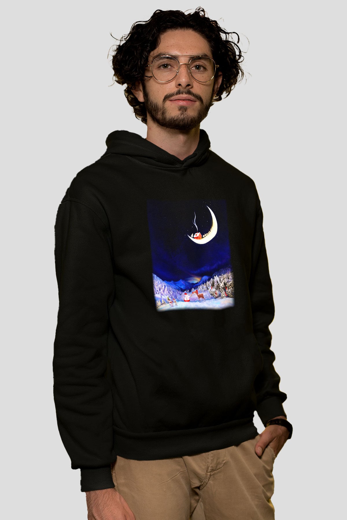 Yılbaşı Siyah Unisex Hoodie