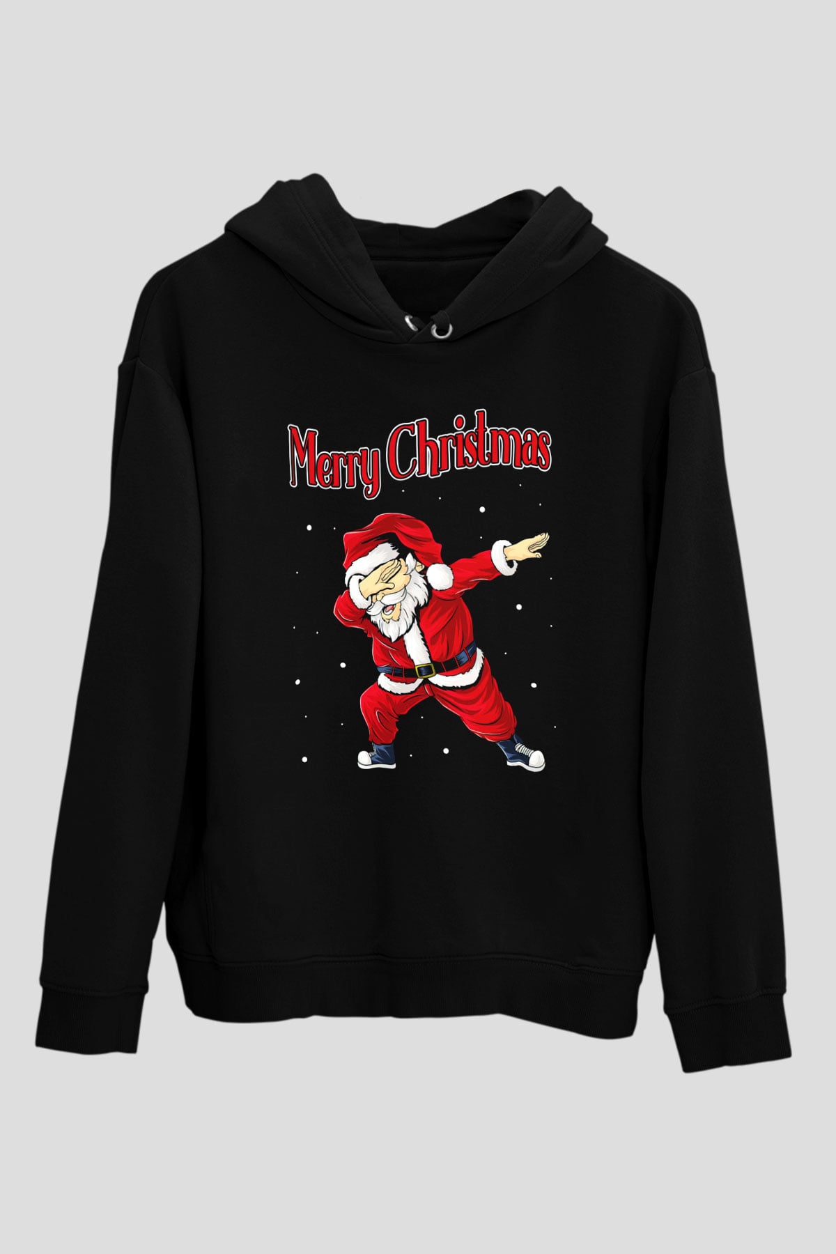 Yılbaşı Siyah Unisex Kapüşonlu Sweatshirt