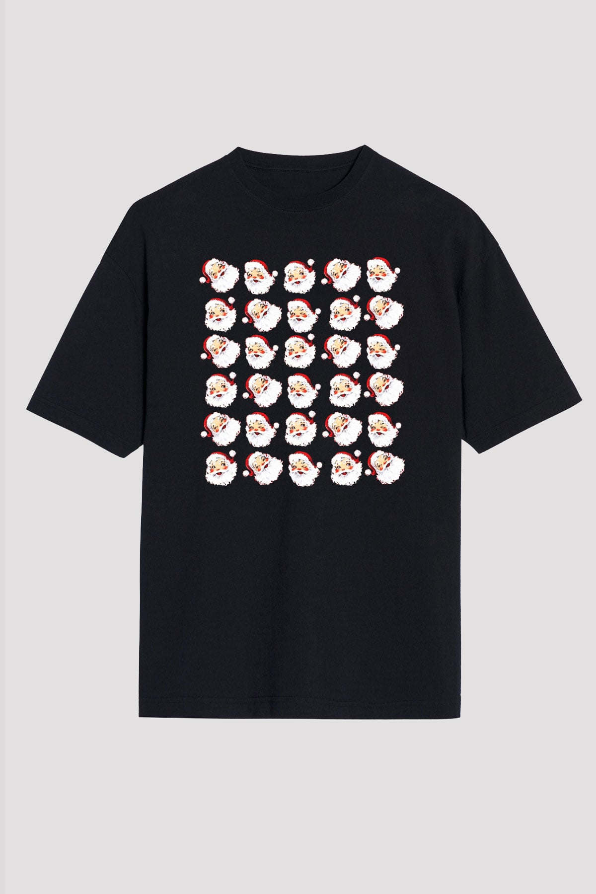 Yılbaşı Siyah Unisex Oversize Tişört T-Shirt