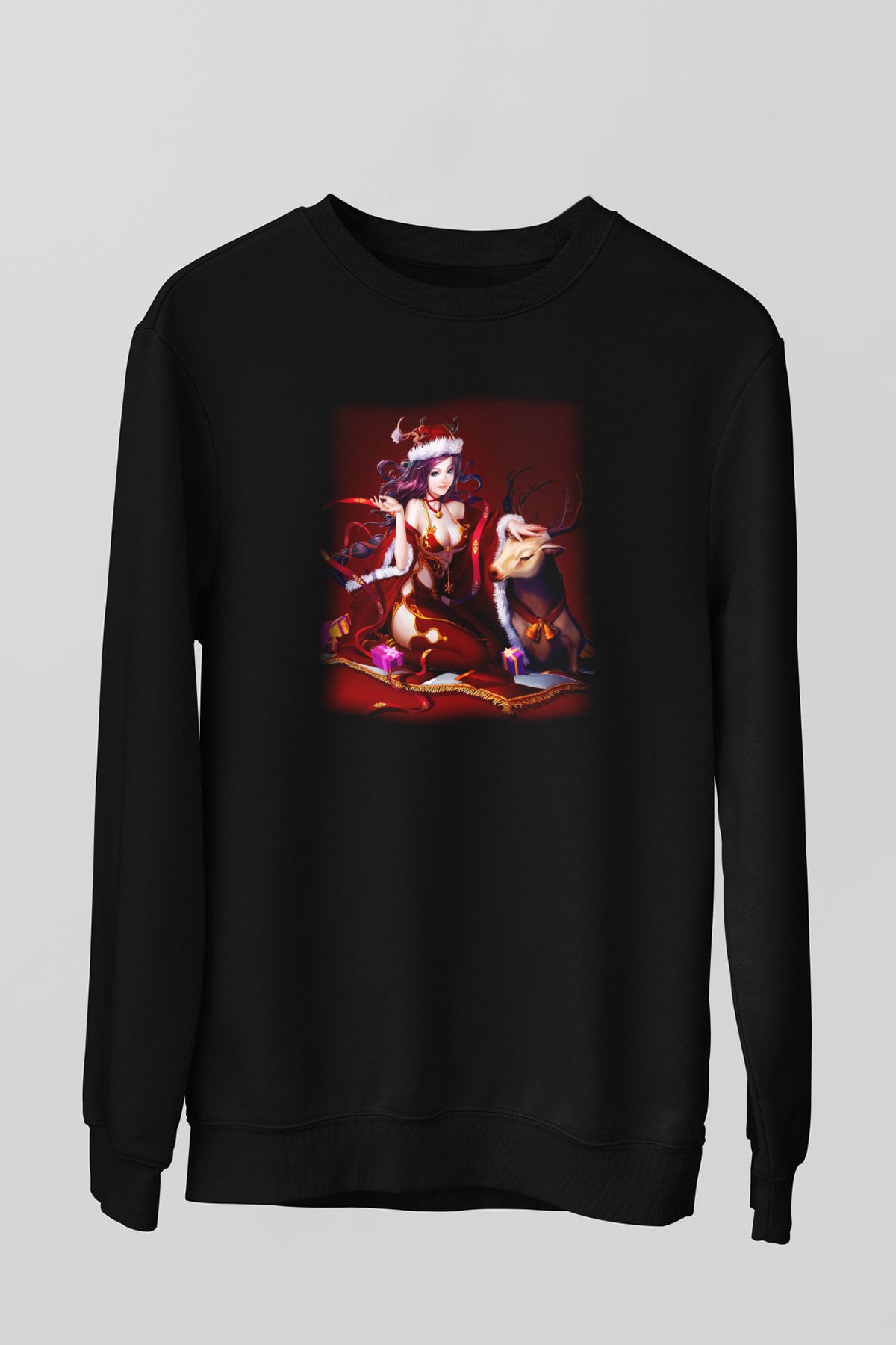 Yılbaşı Siyah Unisex Sweatshirt