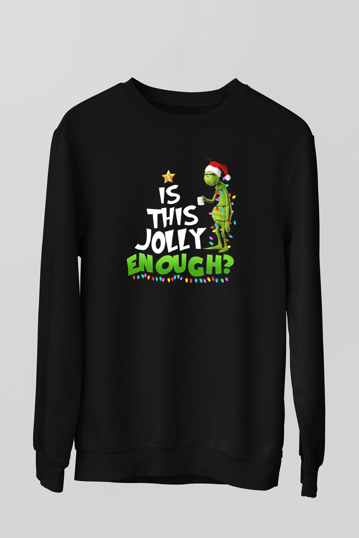 Yılbaşı Siyah Unisex Sweatshirt