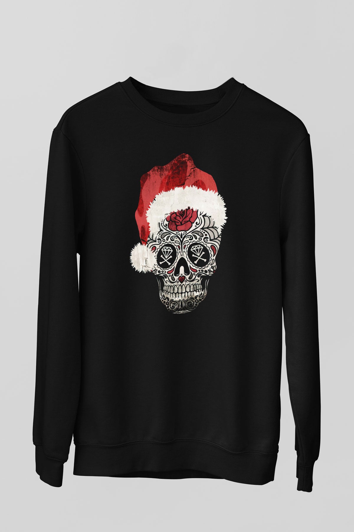 Yılbaşı Siyah Unisex Sweatshirt