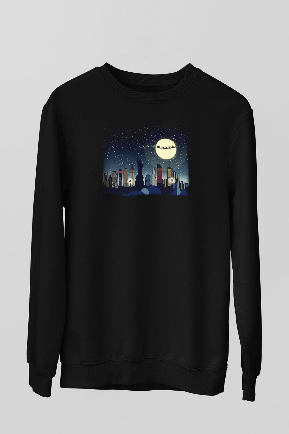Yılbaşı Siyah Unisex Sweatshirt