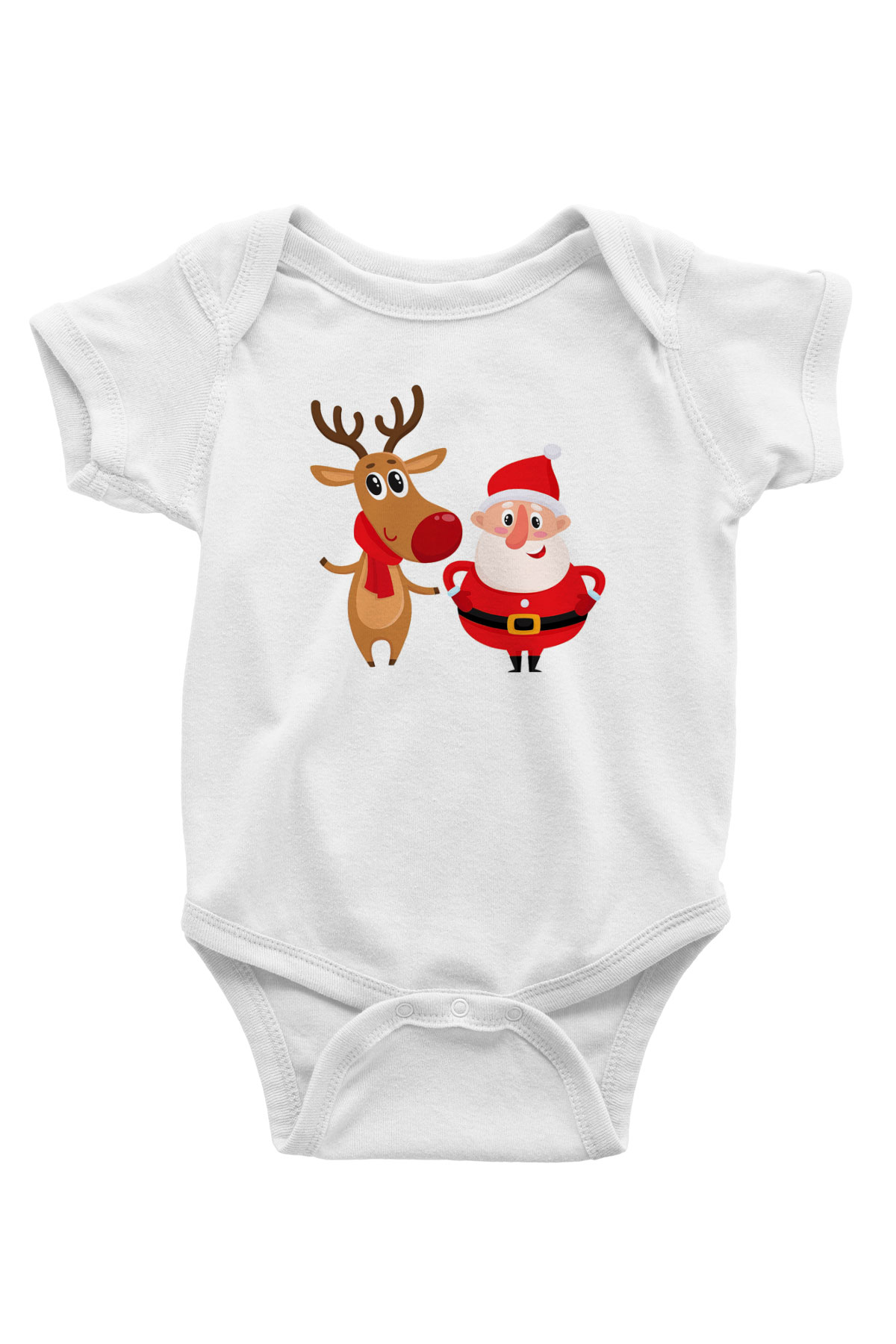 Yılbaşı Yeni Yıl Christmas Baskılı Beyaz Unisex Bebek Body - Zıbın