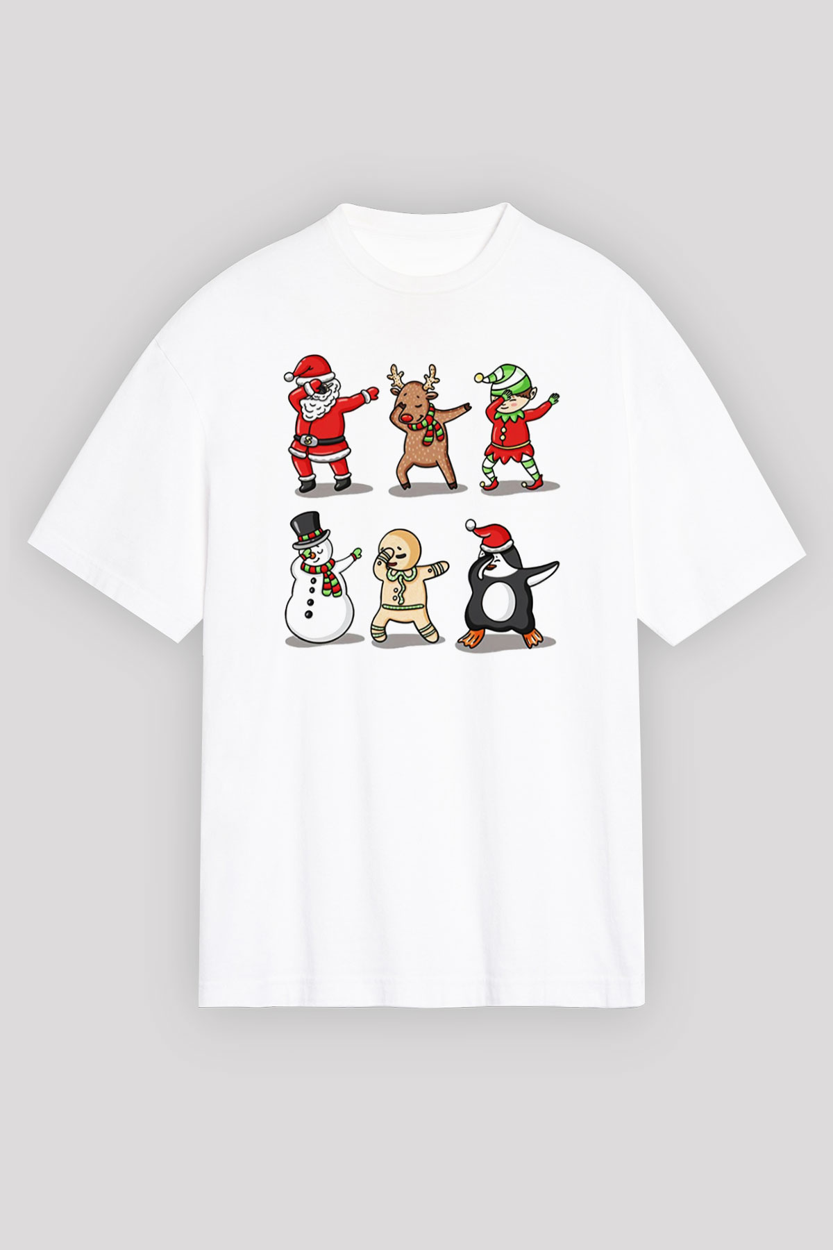 Yılbaşı Yeni Yıl Christmas Beyaz Unisex Oversize Tişört T-Shirt