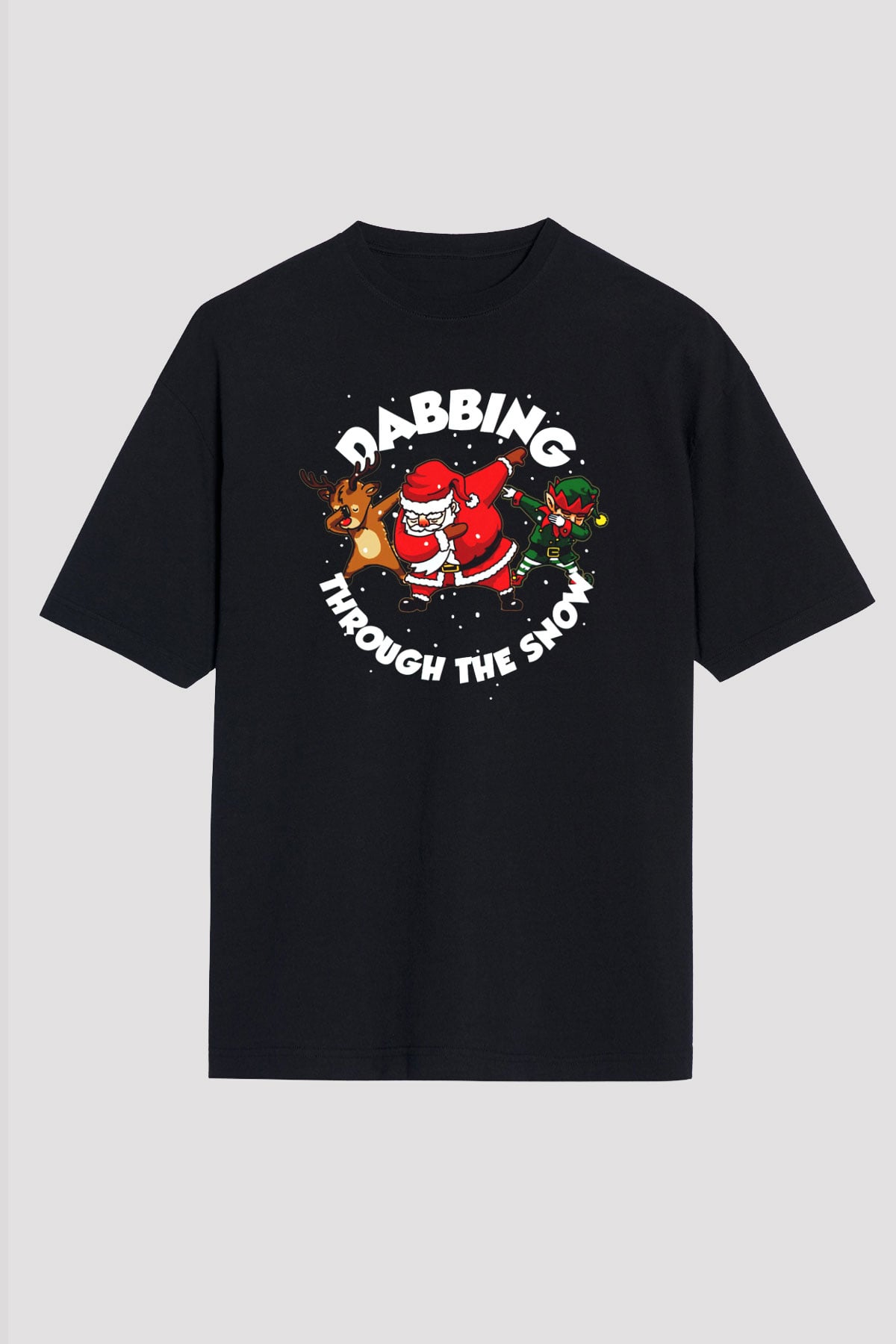 Yılbaşı Yeni Yıl Christmas Siyah Unisex Oversize Tişört T-Shirt
