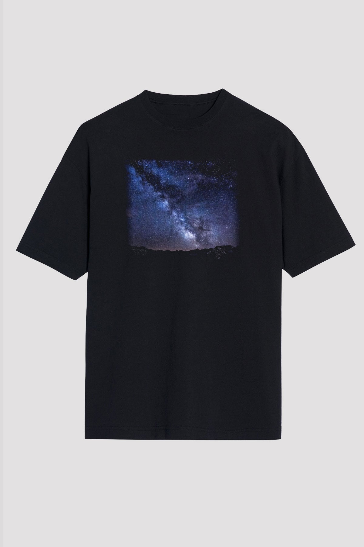 Yıldız Siyah Unisex Oversize Tişört T-Shirt