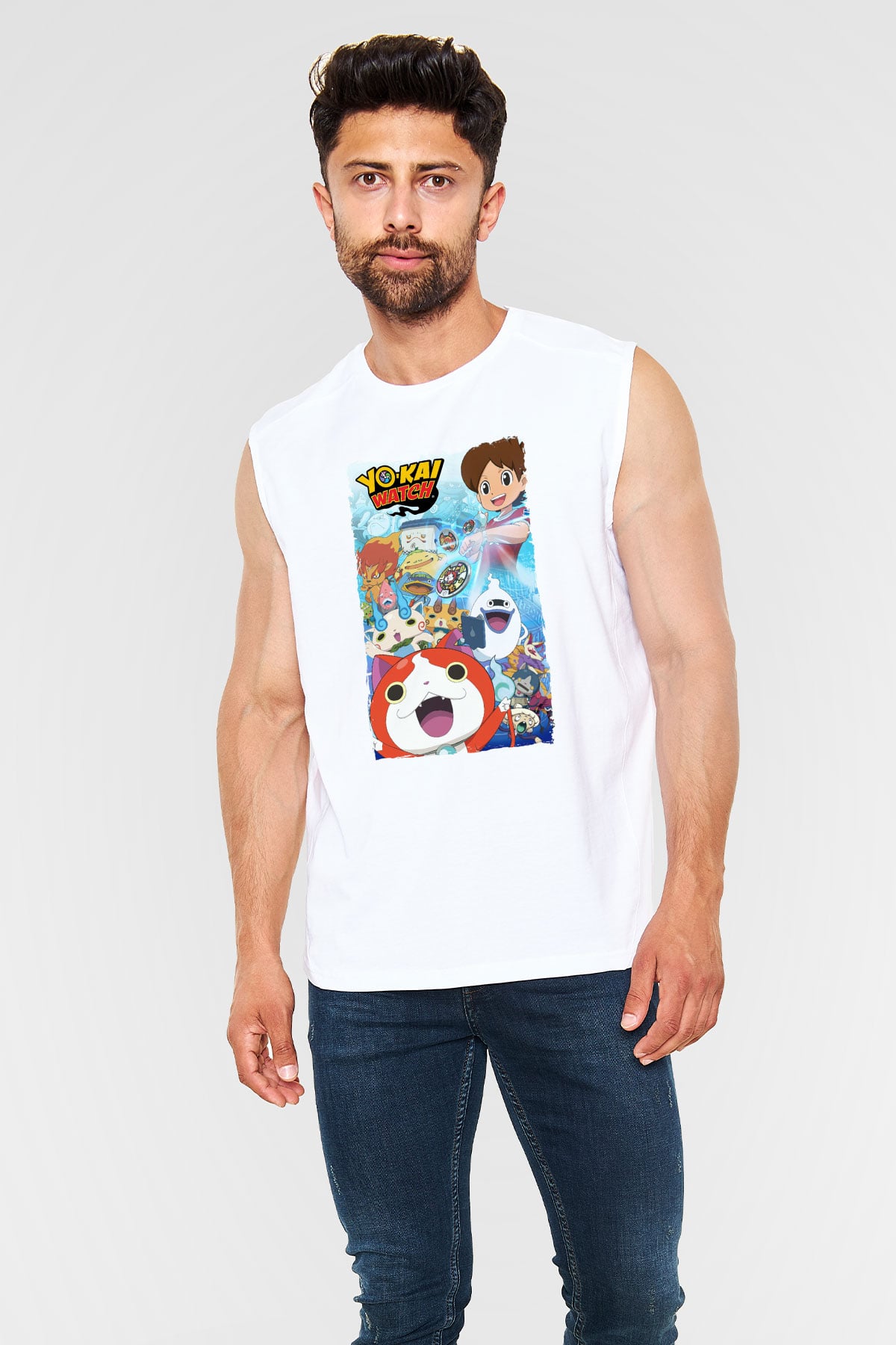 Yo-kai Watch Beyaz Unisex Kolsuz Tişört