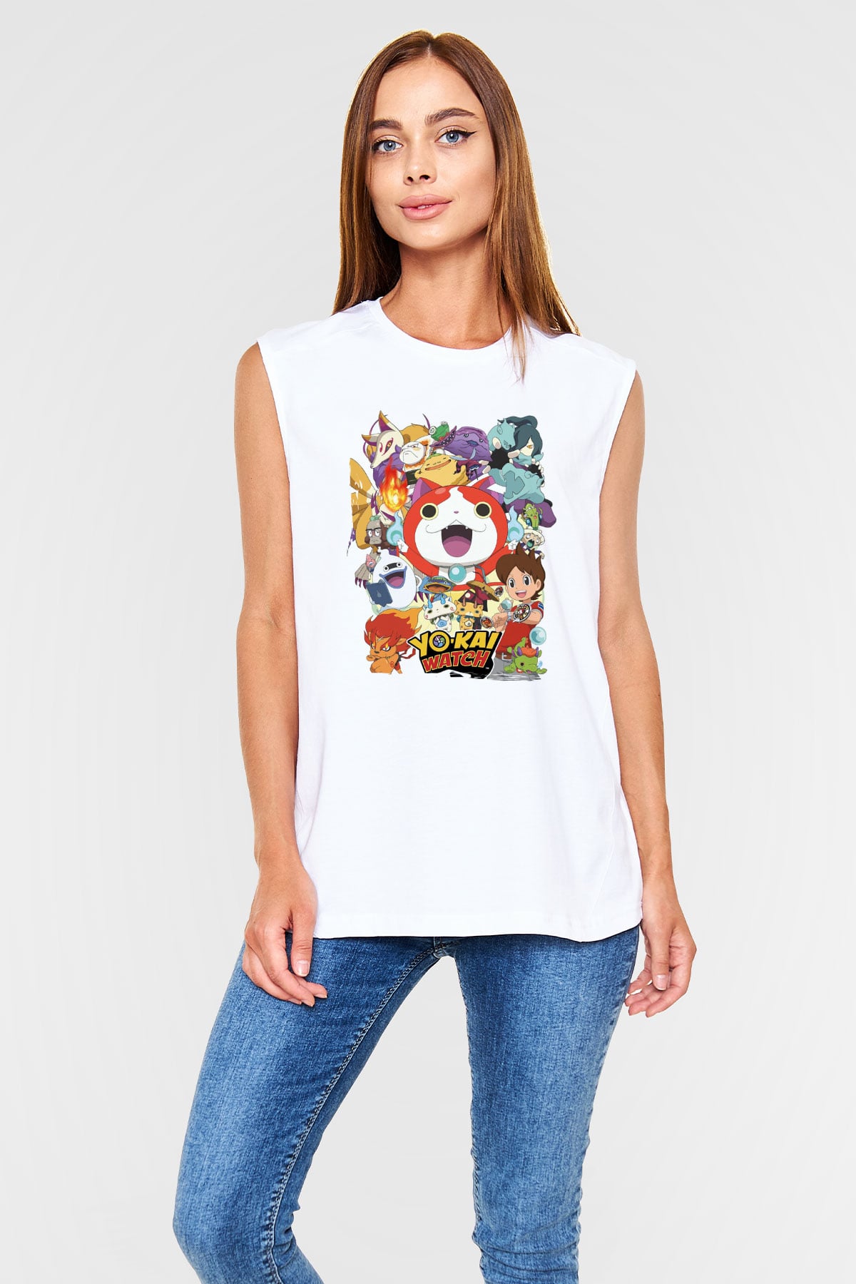 Yo-kai Watch Beyaz Unisex Kolsuz Tişört