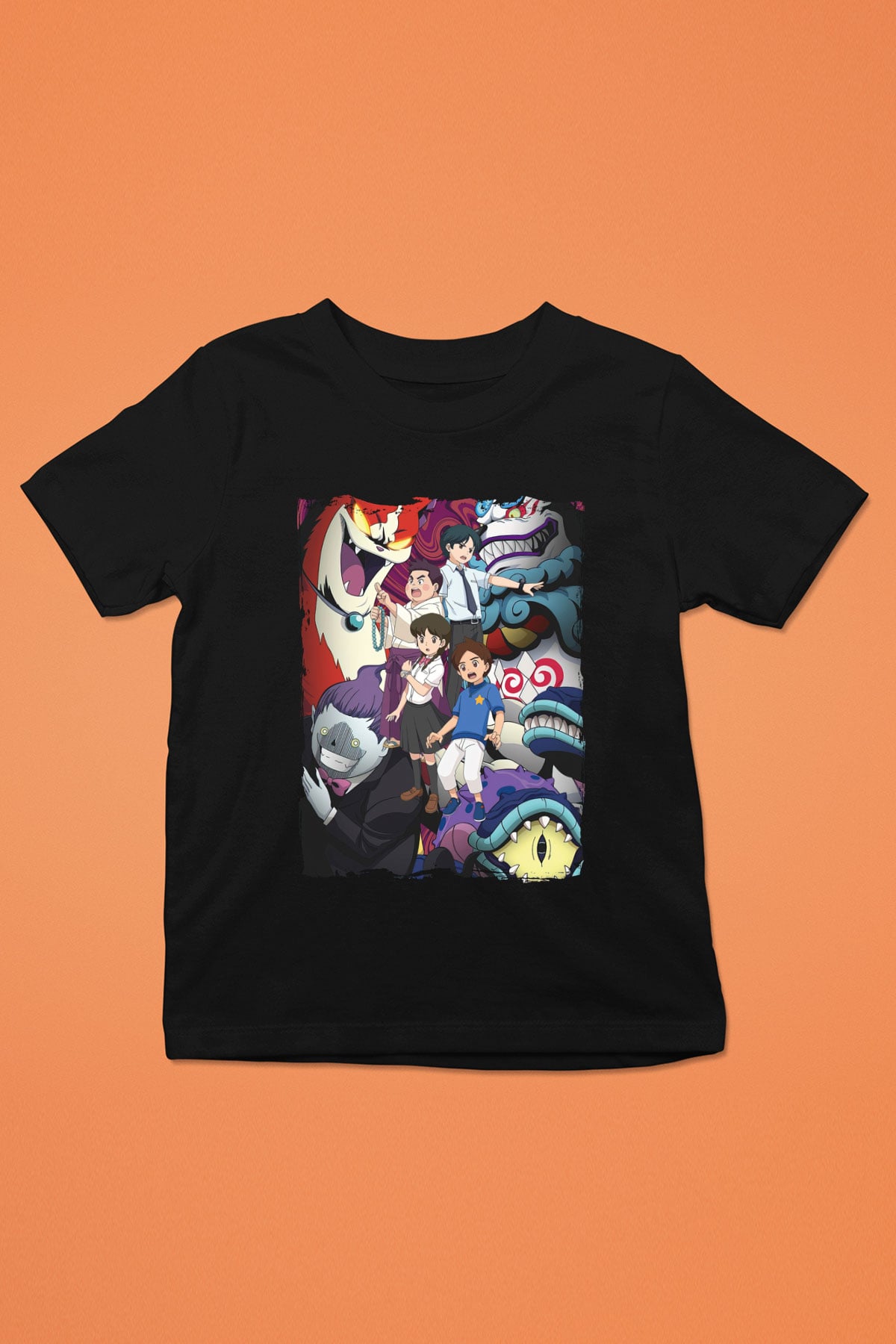 Yo-kai Watch Siyah Unisex Çocuk Tişört