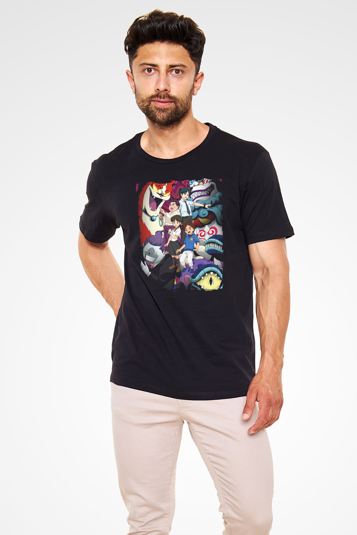 Yo-kai Watch Siyah Unisex Tişört T-Shirt
