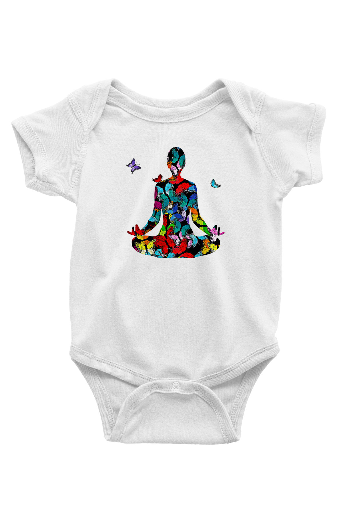 Yoga Baskılı Beyaz Bebek Body - Zıbın