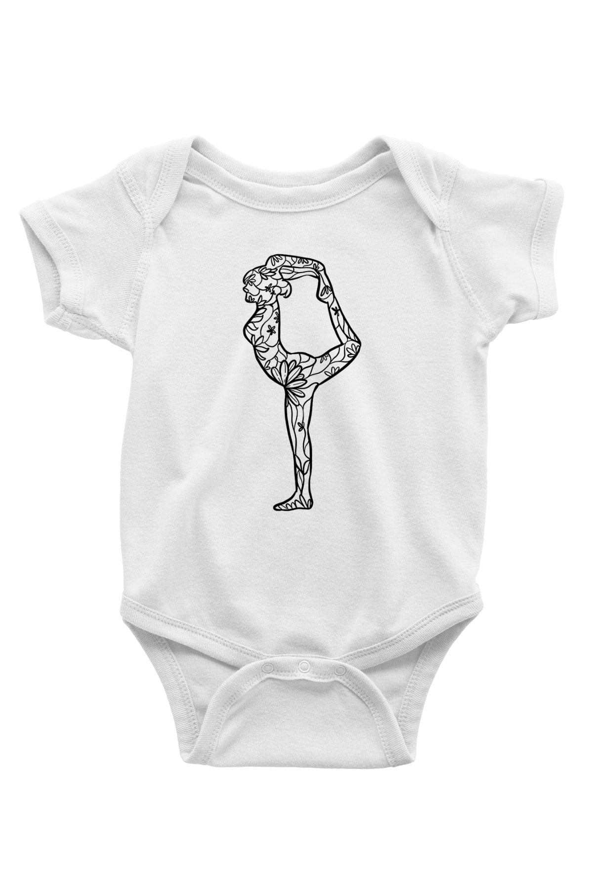Yoga Baskılı Beyaz Bebek Body - Zıbın