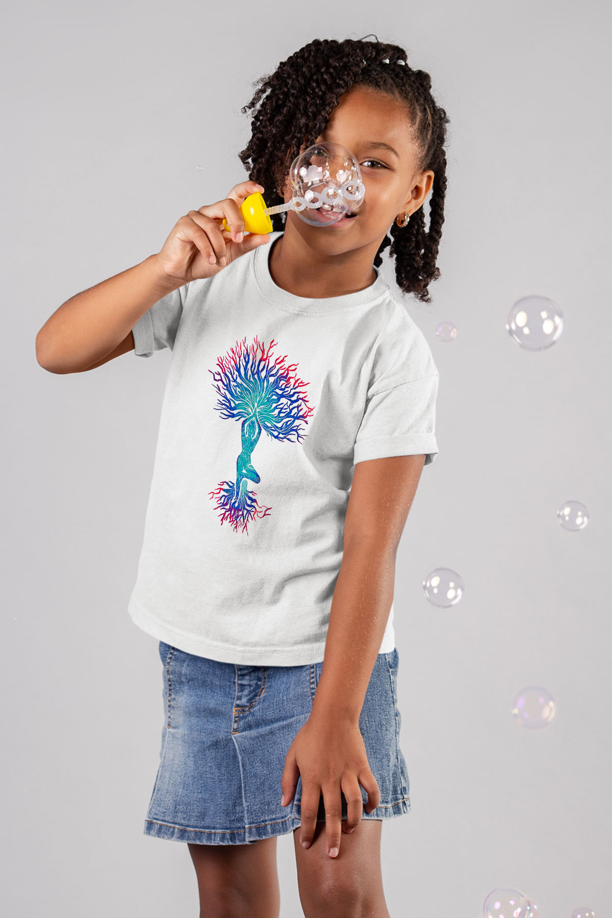 Yoga Baskılı Unisex Beyaz Çocuk Tişört - Tshirt