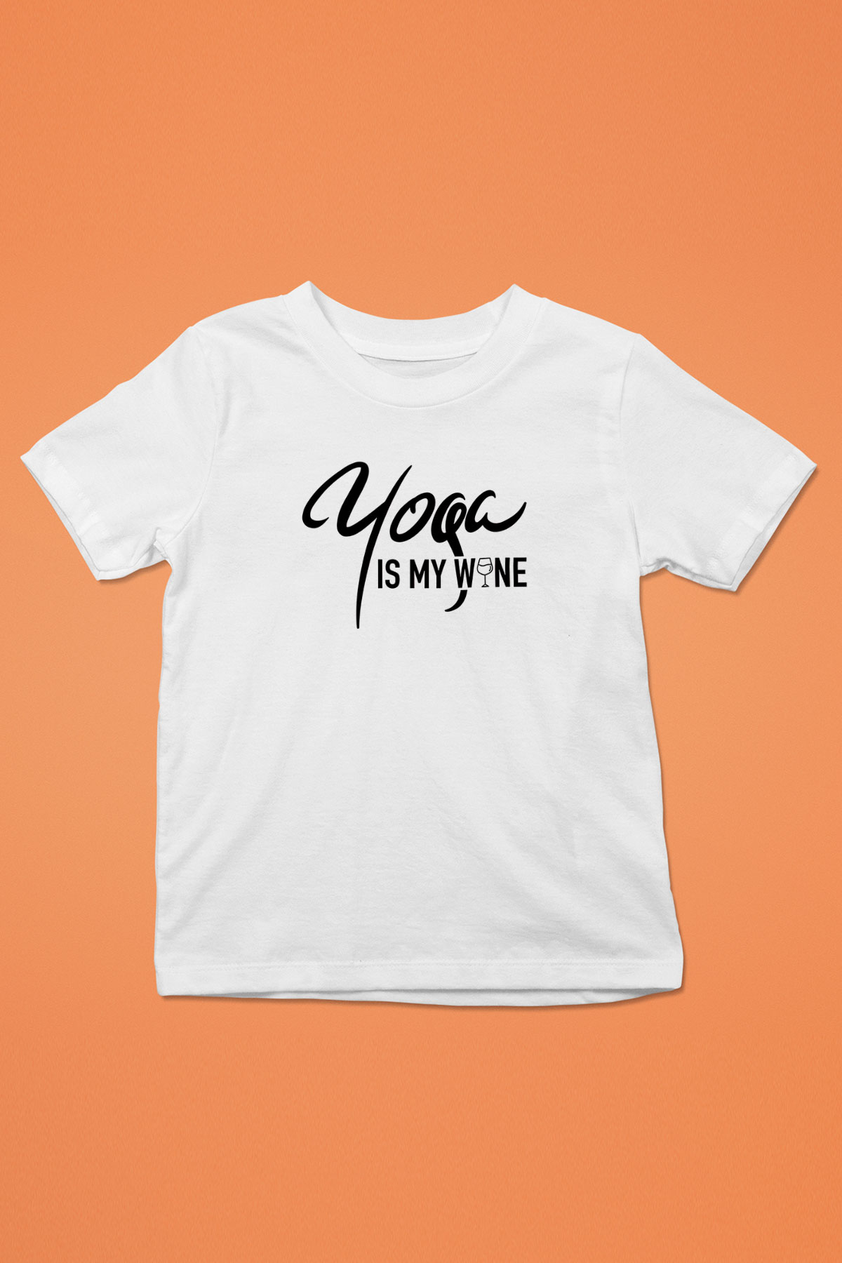 Yoga Baskılı Unisex Beyaz Çocuk Tişört - Tshirt