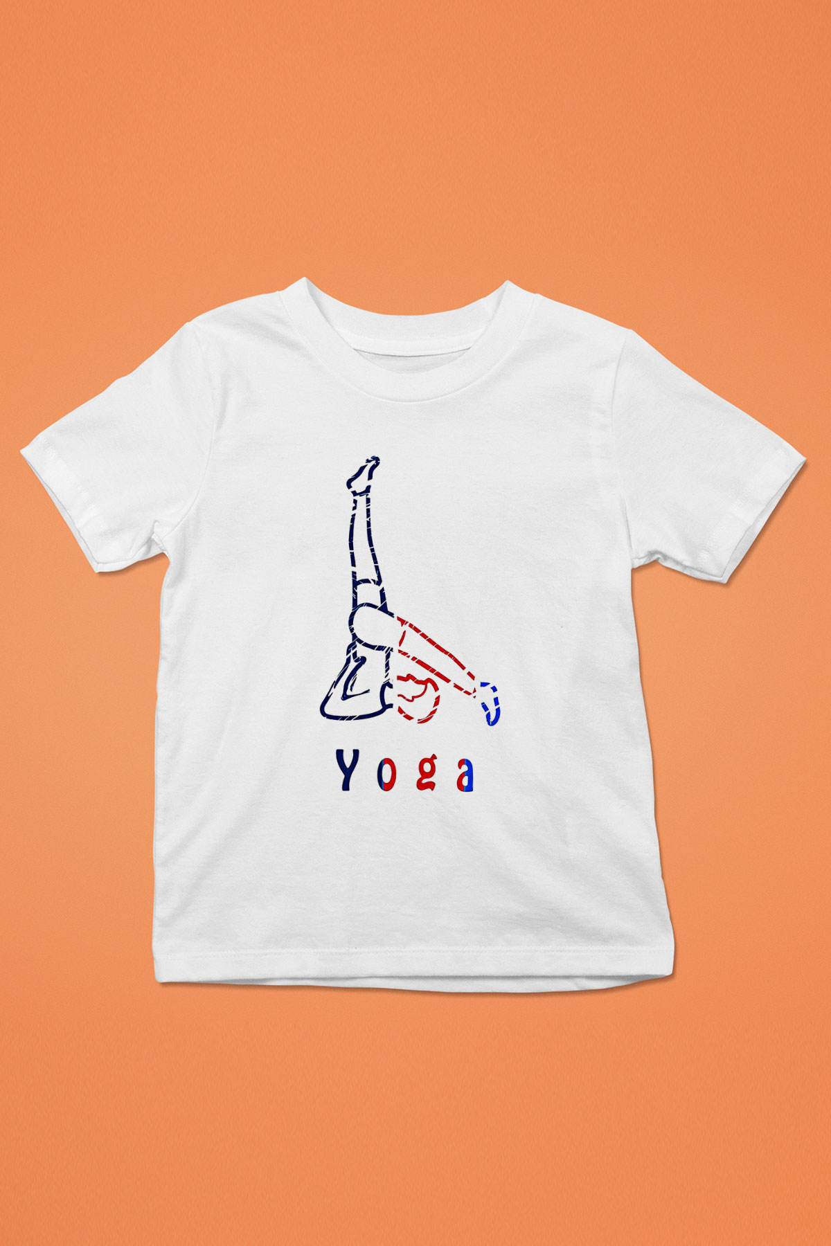 Yoga Baskılı Unisex Beyaz Çocuk Tişört - Tshirt