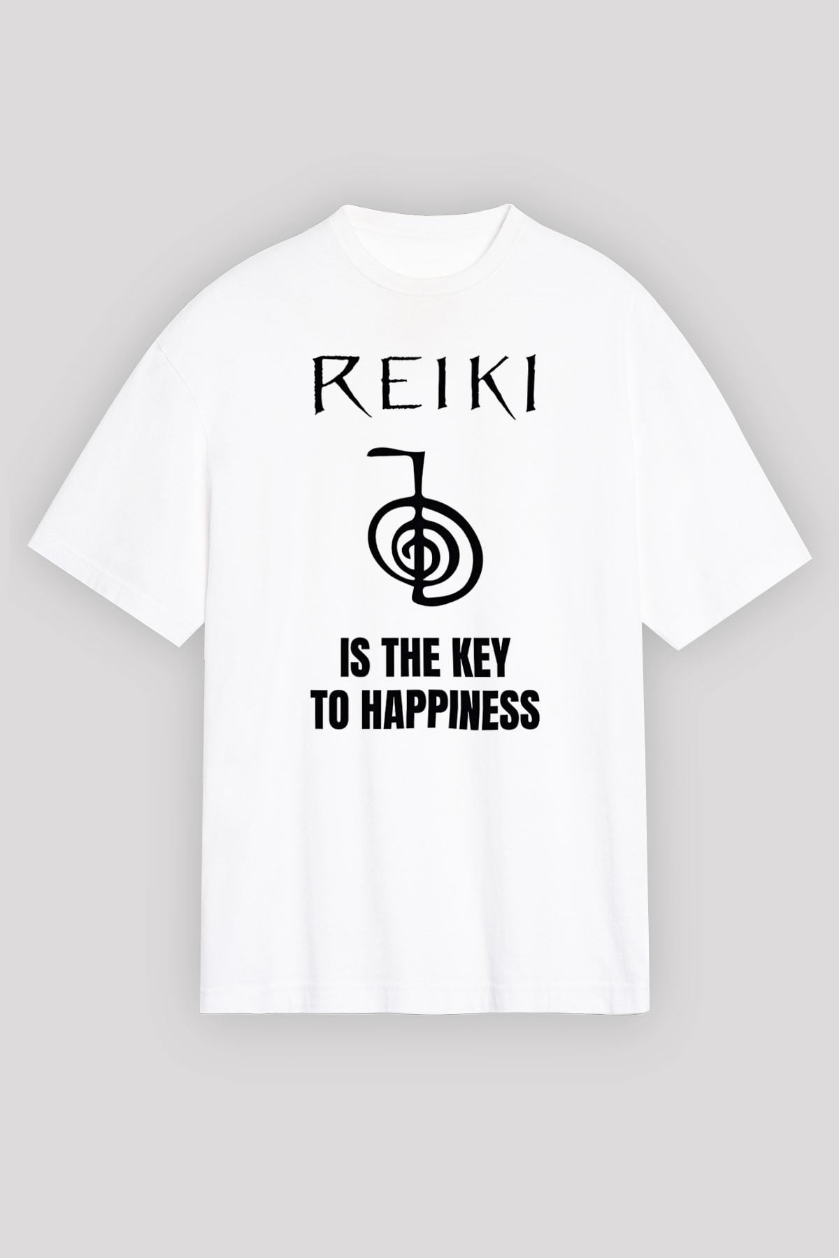 Yoga Baskılı Unisex Beyaz Oversize Tişört - Tshirt