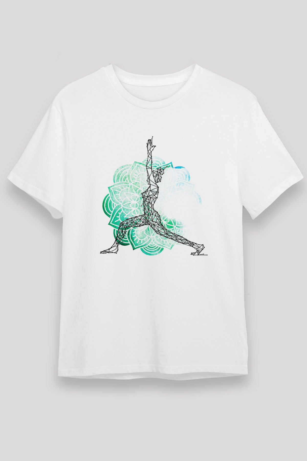 Yoga Baskılı Unisex Beyaz Tişört - Tshirt