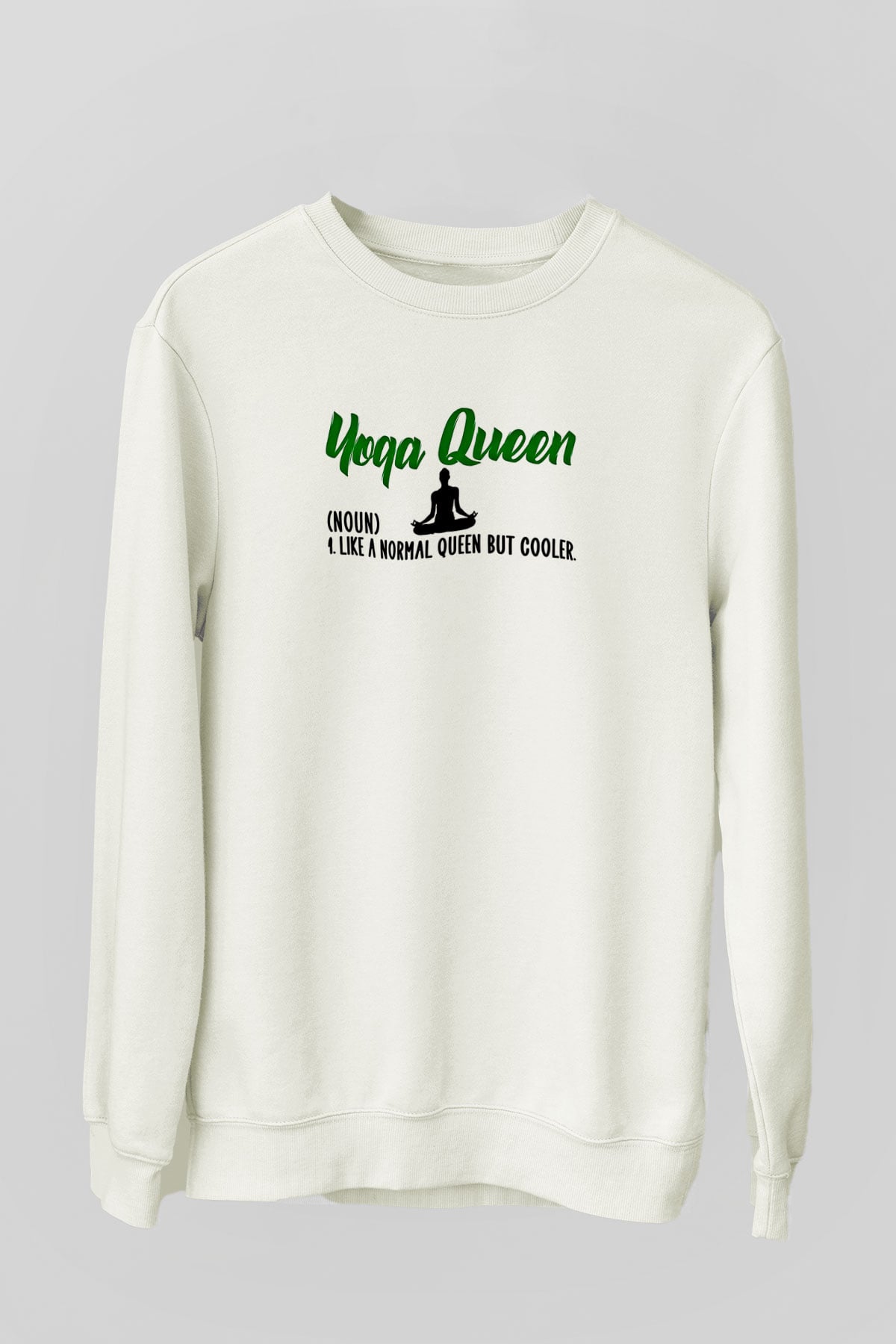 Yoga Baskılı Unisex Ekru Sweatshirt