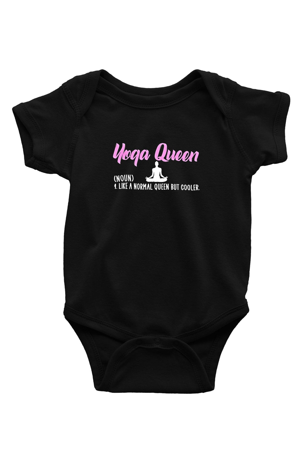 Yoga Baskılı Unisex Siyah Bebek Body - Zıbın