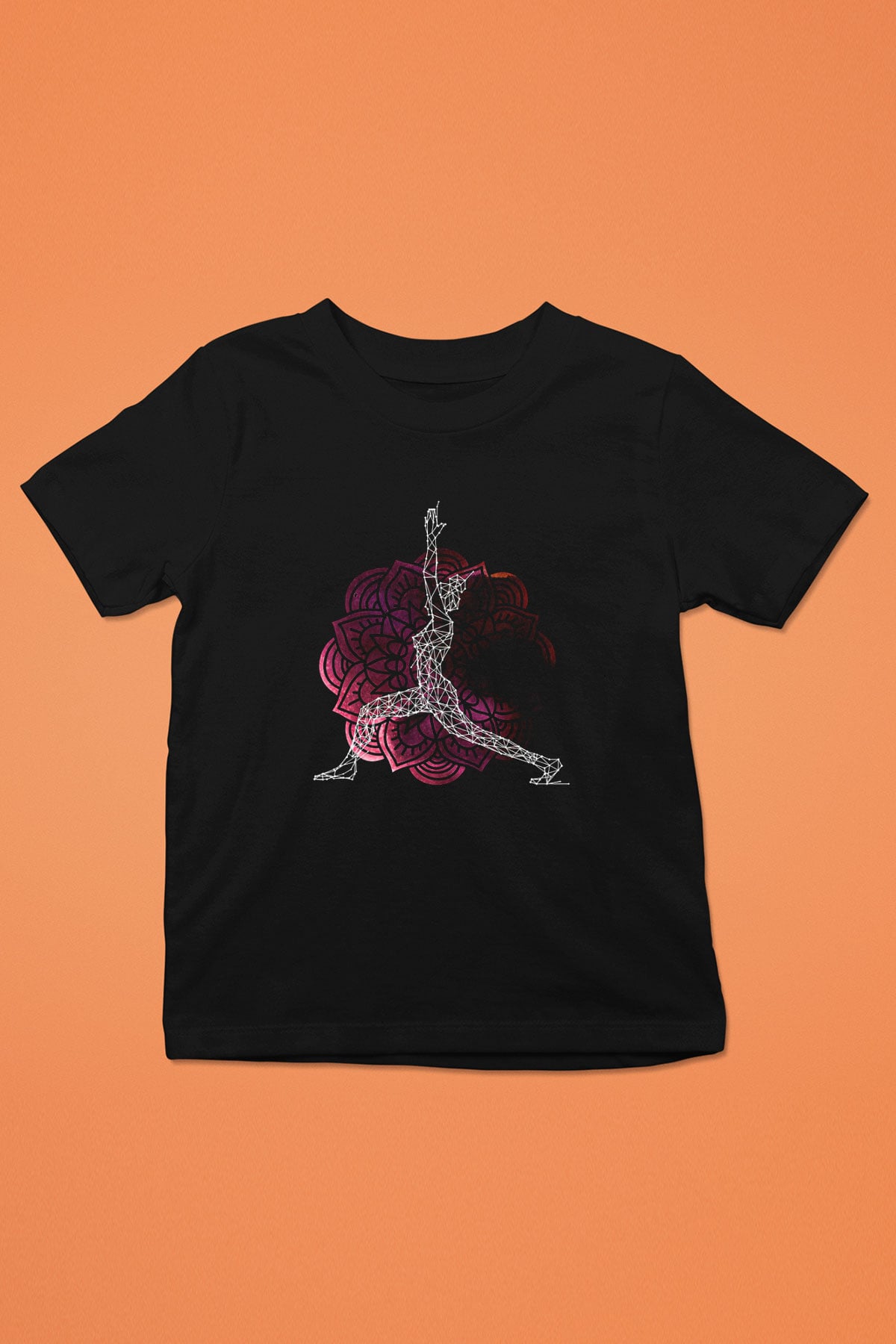 Yoga Baskılı Unisex Siyah Çocuk Tİşörtü - Tshirt