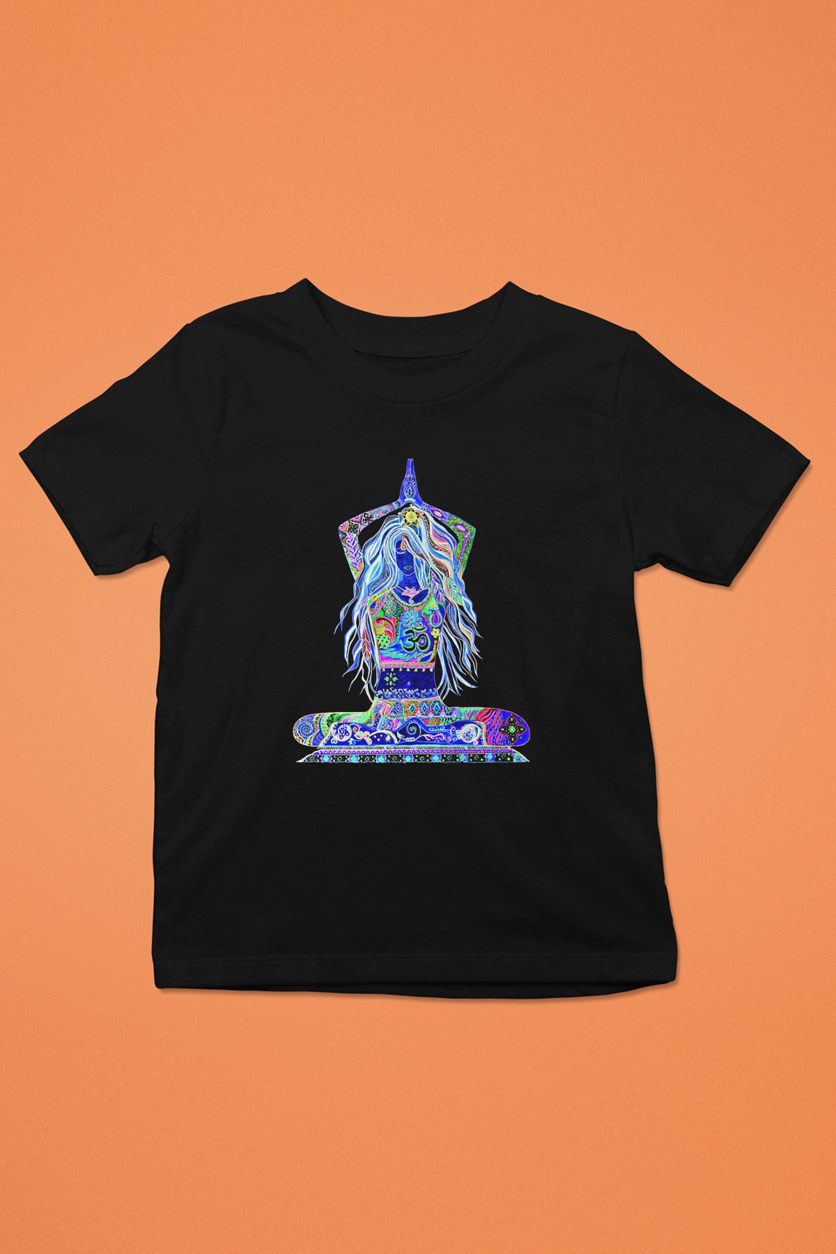 Yoga Baskılı Unisex Siyah Çocuk Tİşörtü - Tshirt