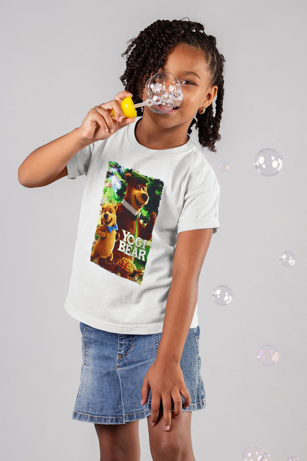 Yogi Bear Ayı Yogi Beyaz Unisex  Çocuk Tişört