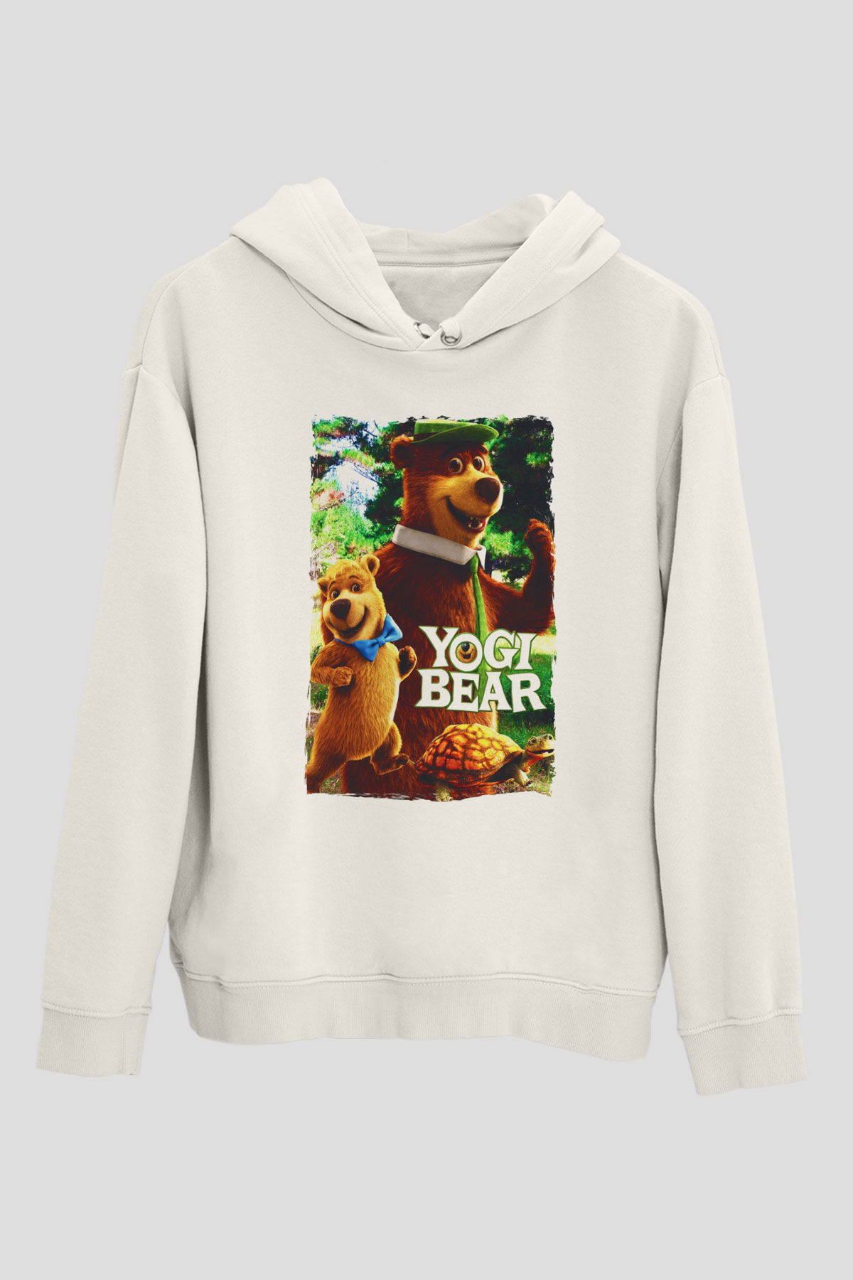 Yogi Bear Ayı Yogi Beyaz Unisex Hoodie