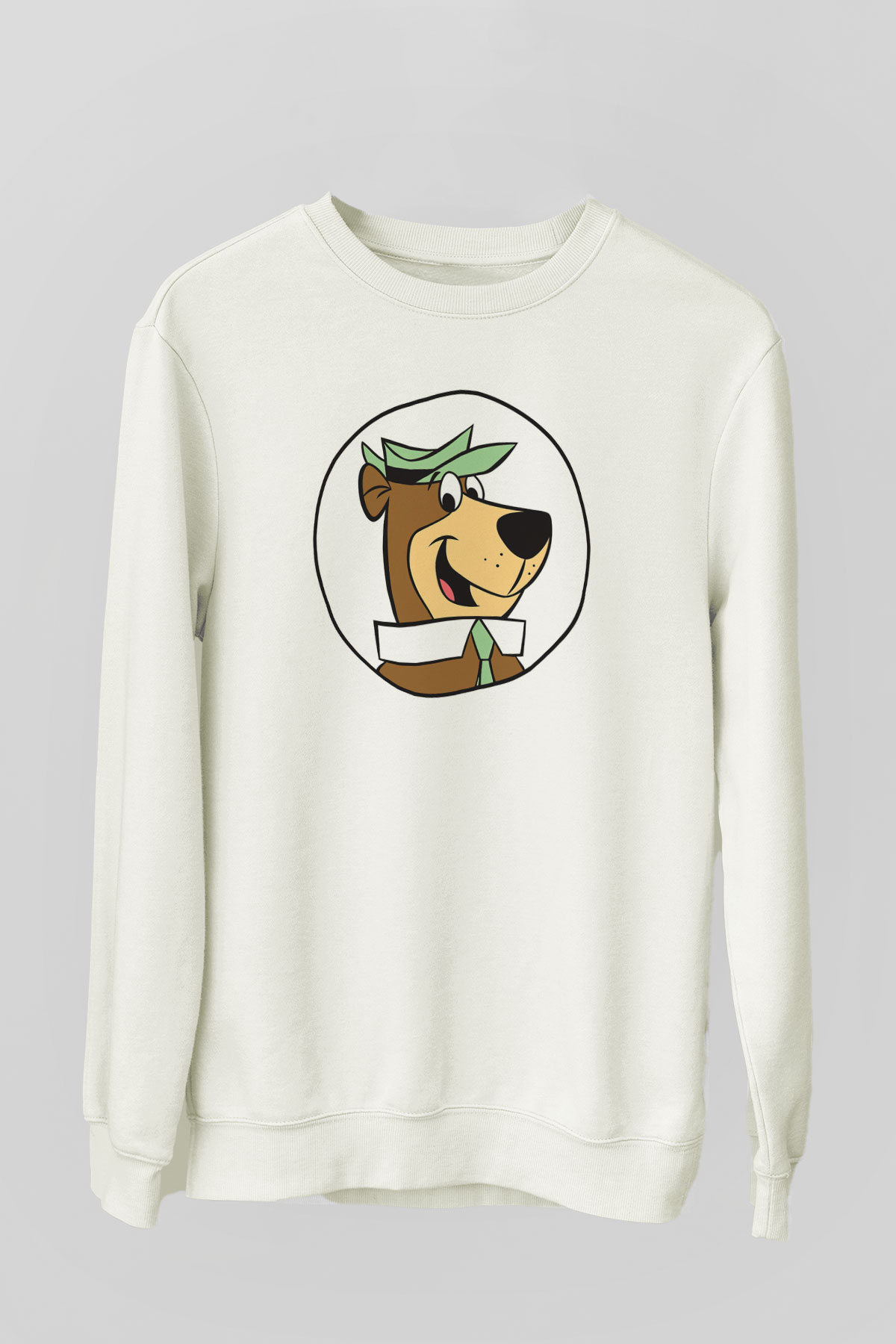 Yogi Bear Ayı Yogi Beyaz Unisex Sweatshirt
