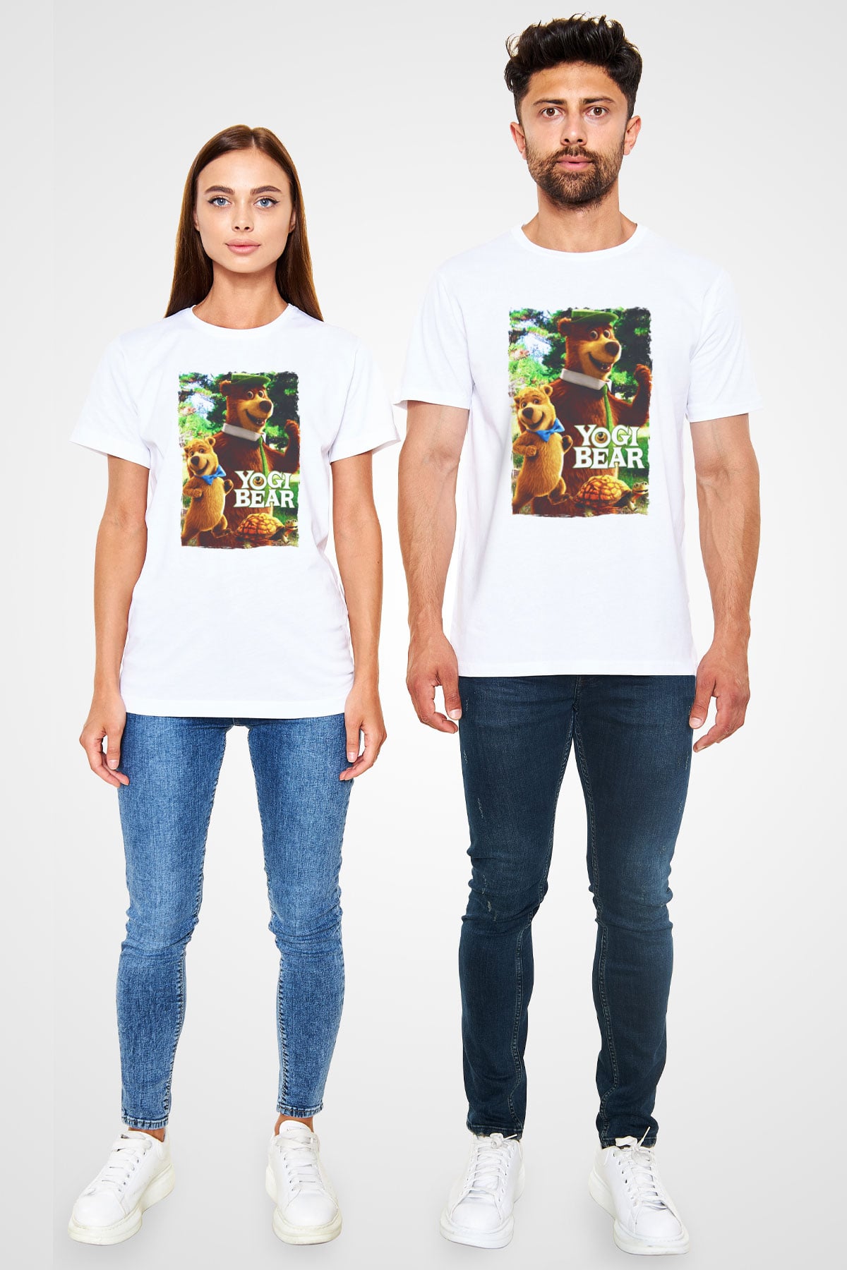 Yogi Bear Ayı Yogi Beyaz Unisex Tişört