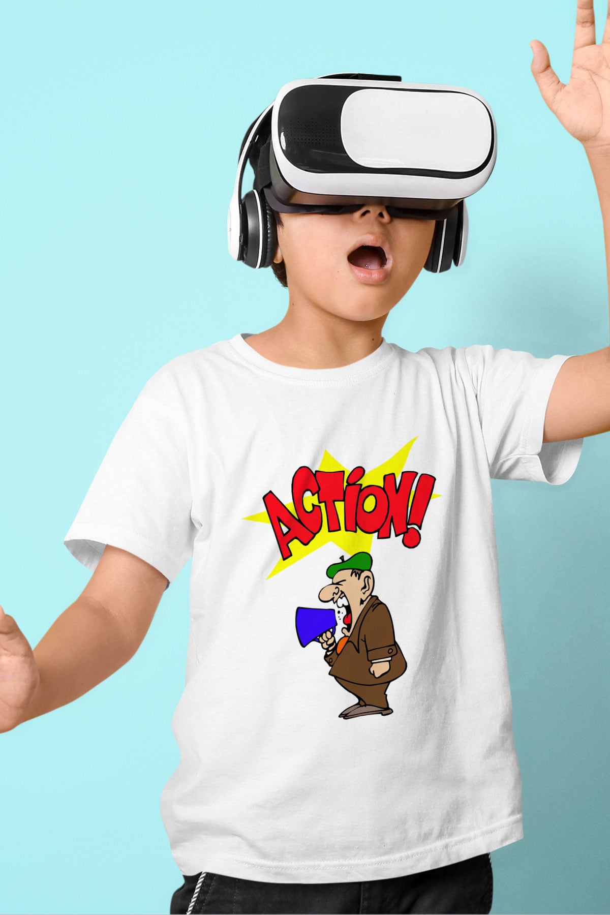 Yönetmen Baskılı Beyaz Unisex Çocuk Tişört