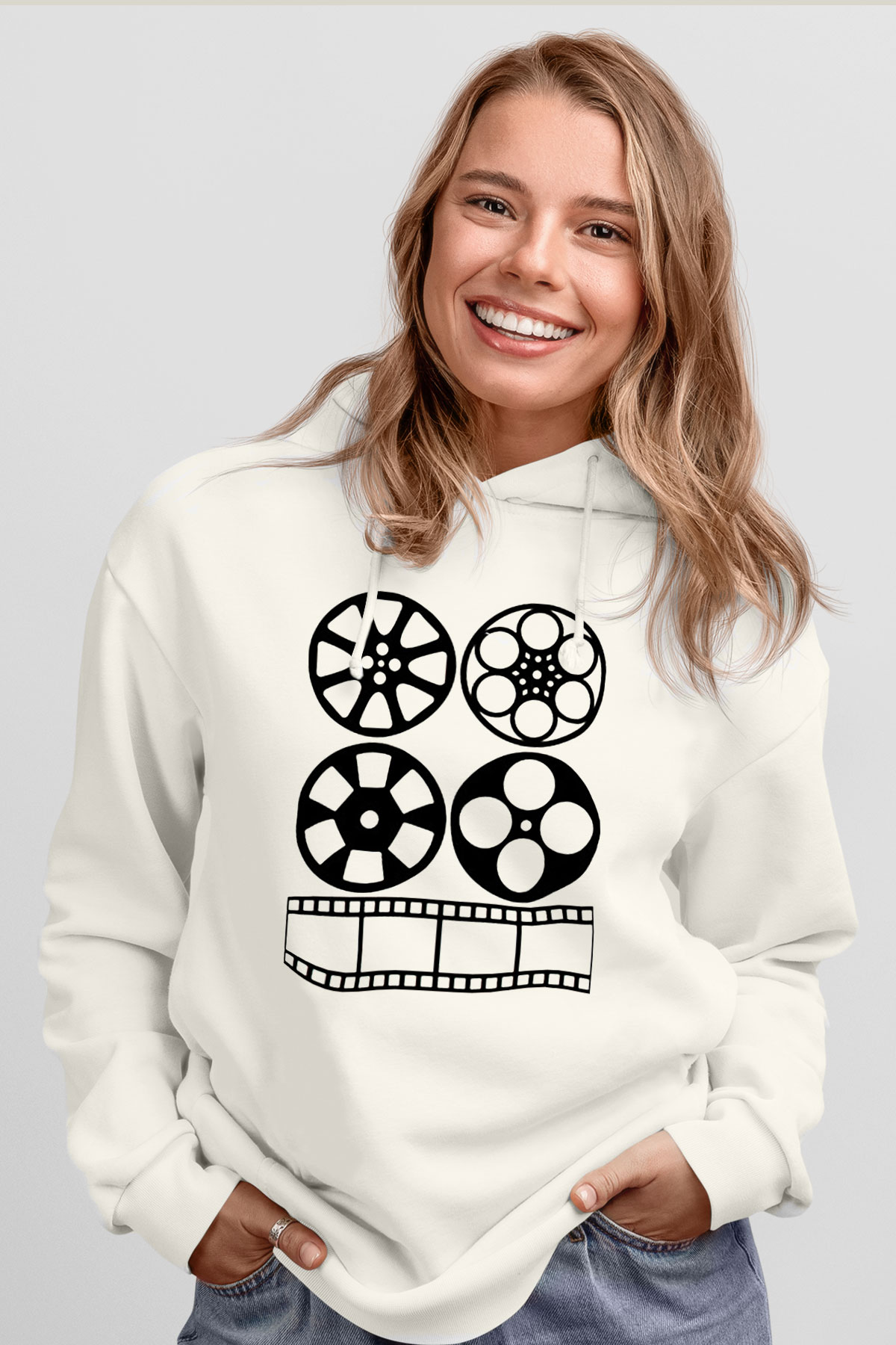 Yönetmen Beyaz Unisex Hoodie