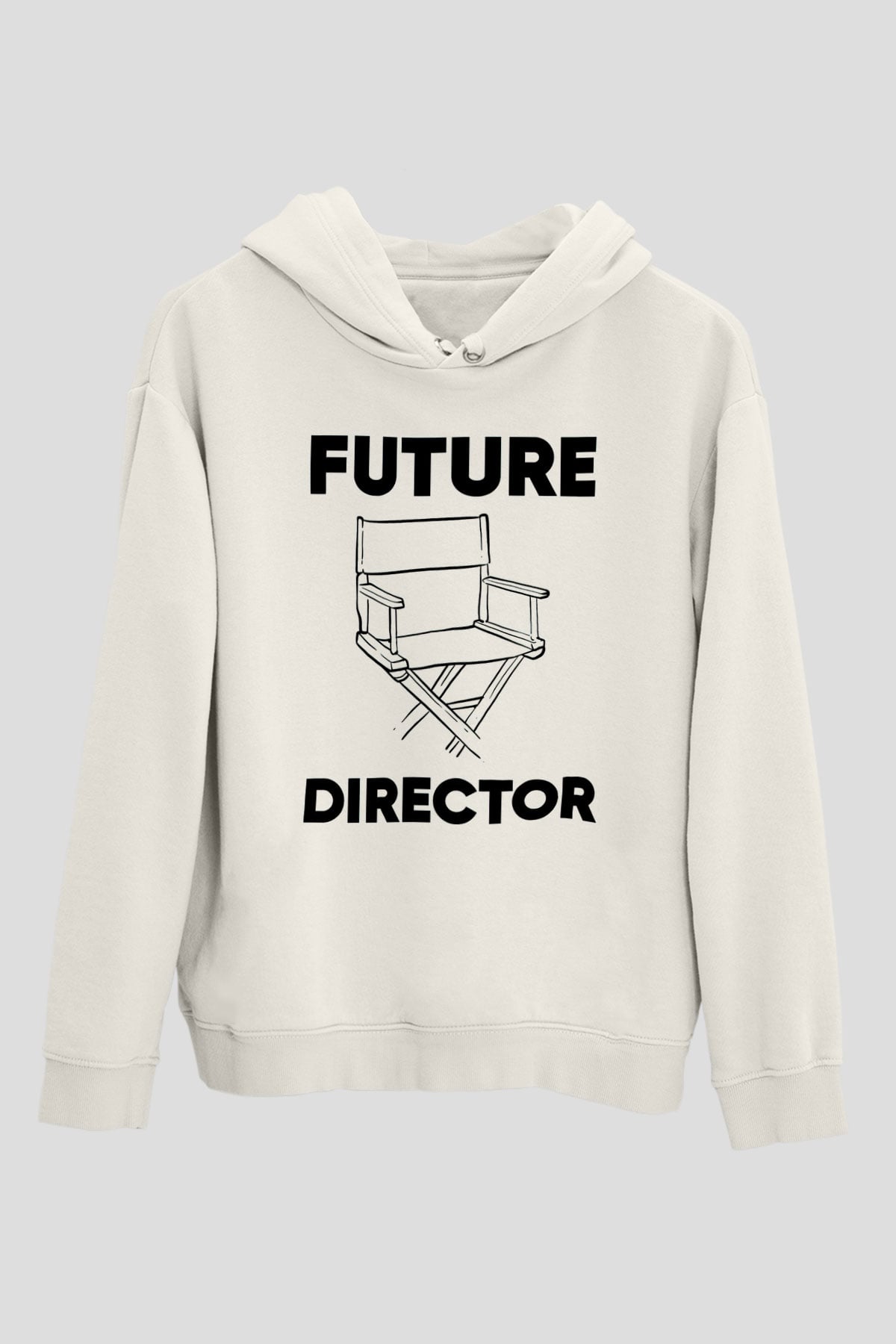 Yönetmen Beyaz Unisex Kapüşonlu Sweatshirt