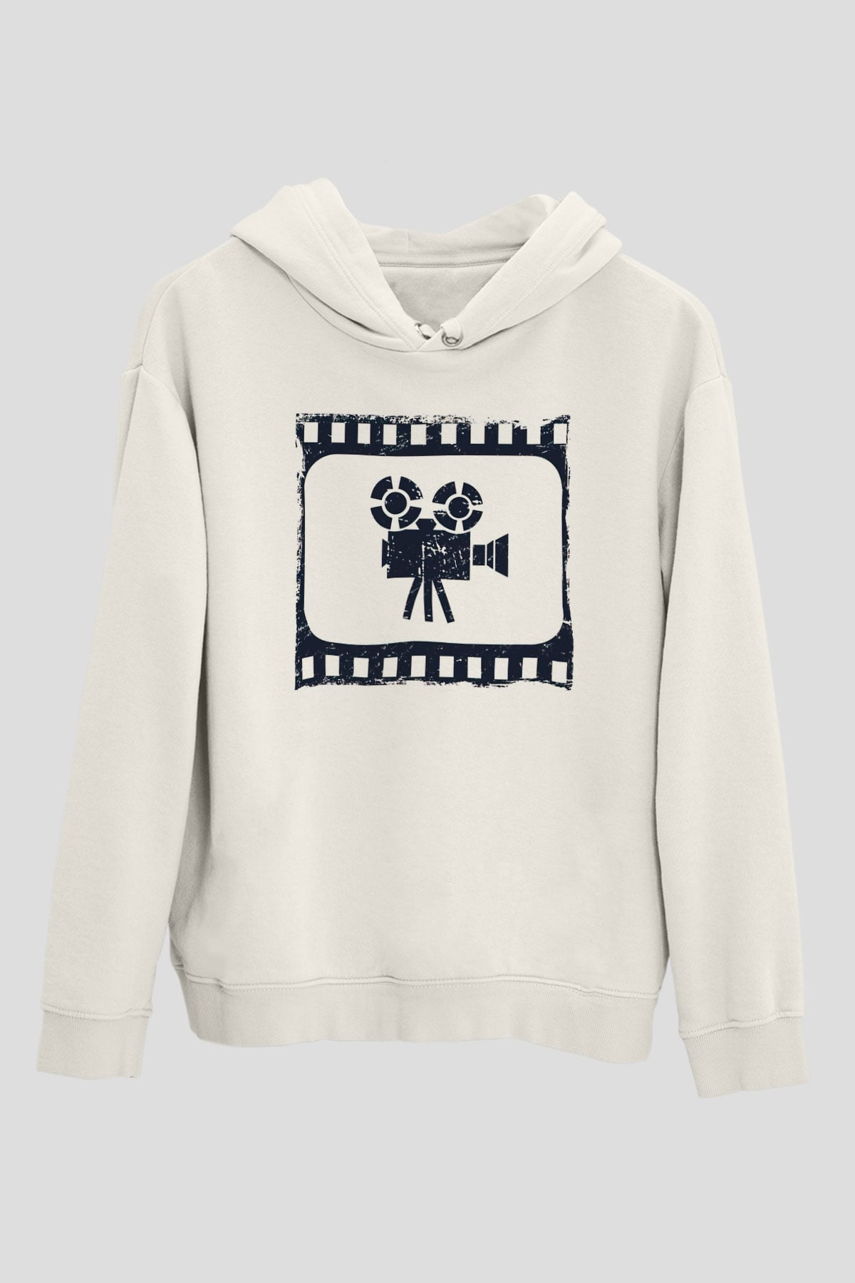 Yönetmen Beyaz Unisex Kapüşonlu Sweatshirt