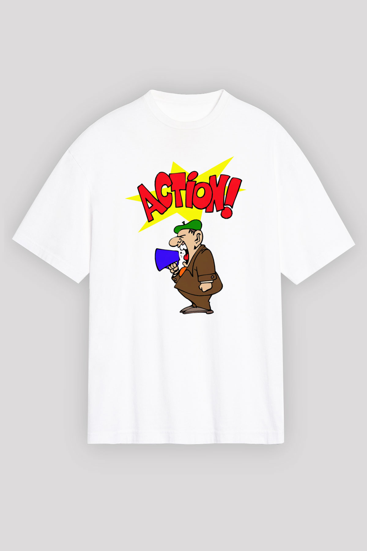Yönetmen Beyaz Unisex Oversize Tişört T-Shirt