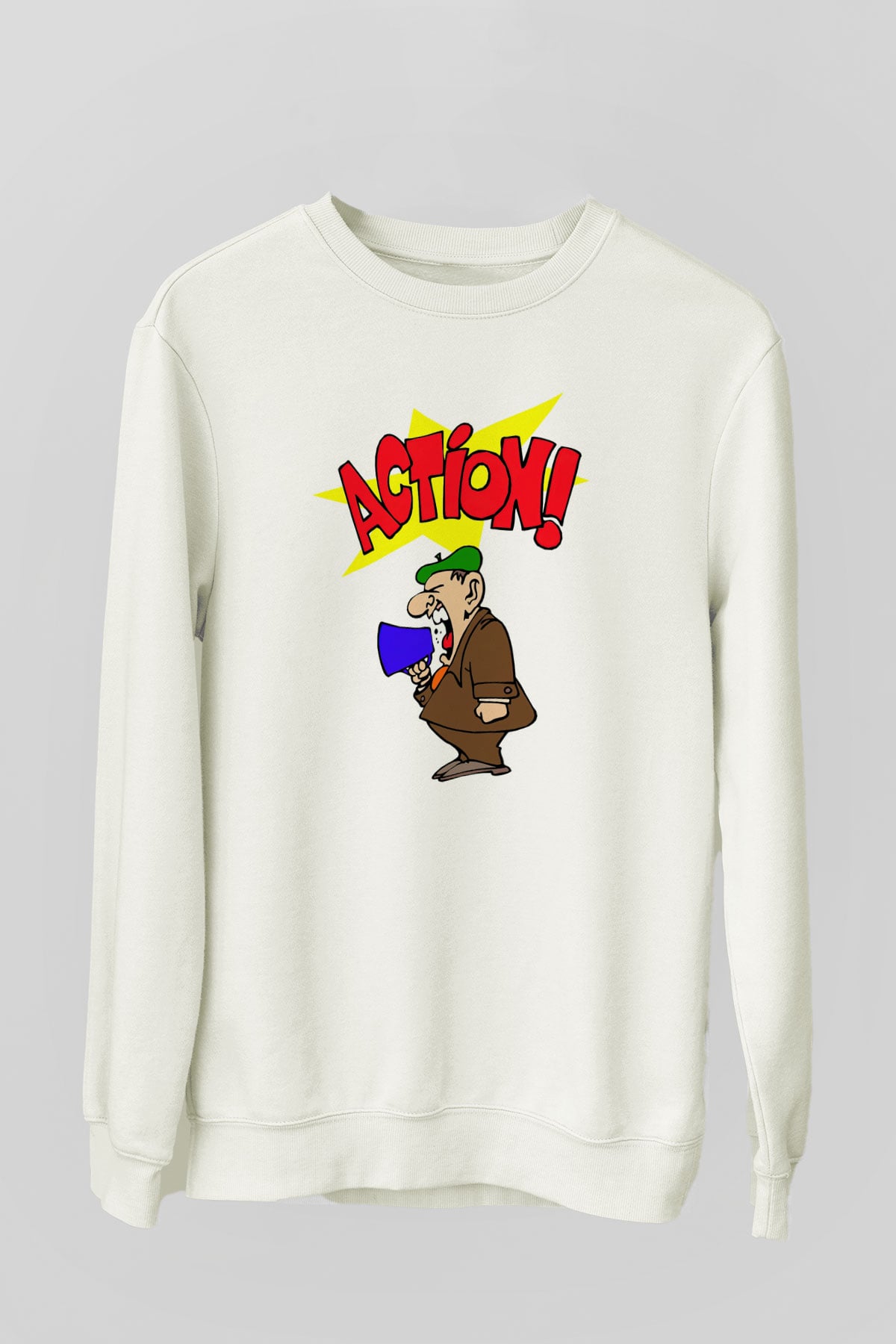 Yönetmen Beyaz Unisex Sweatshirt