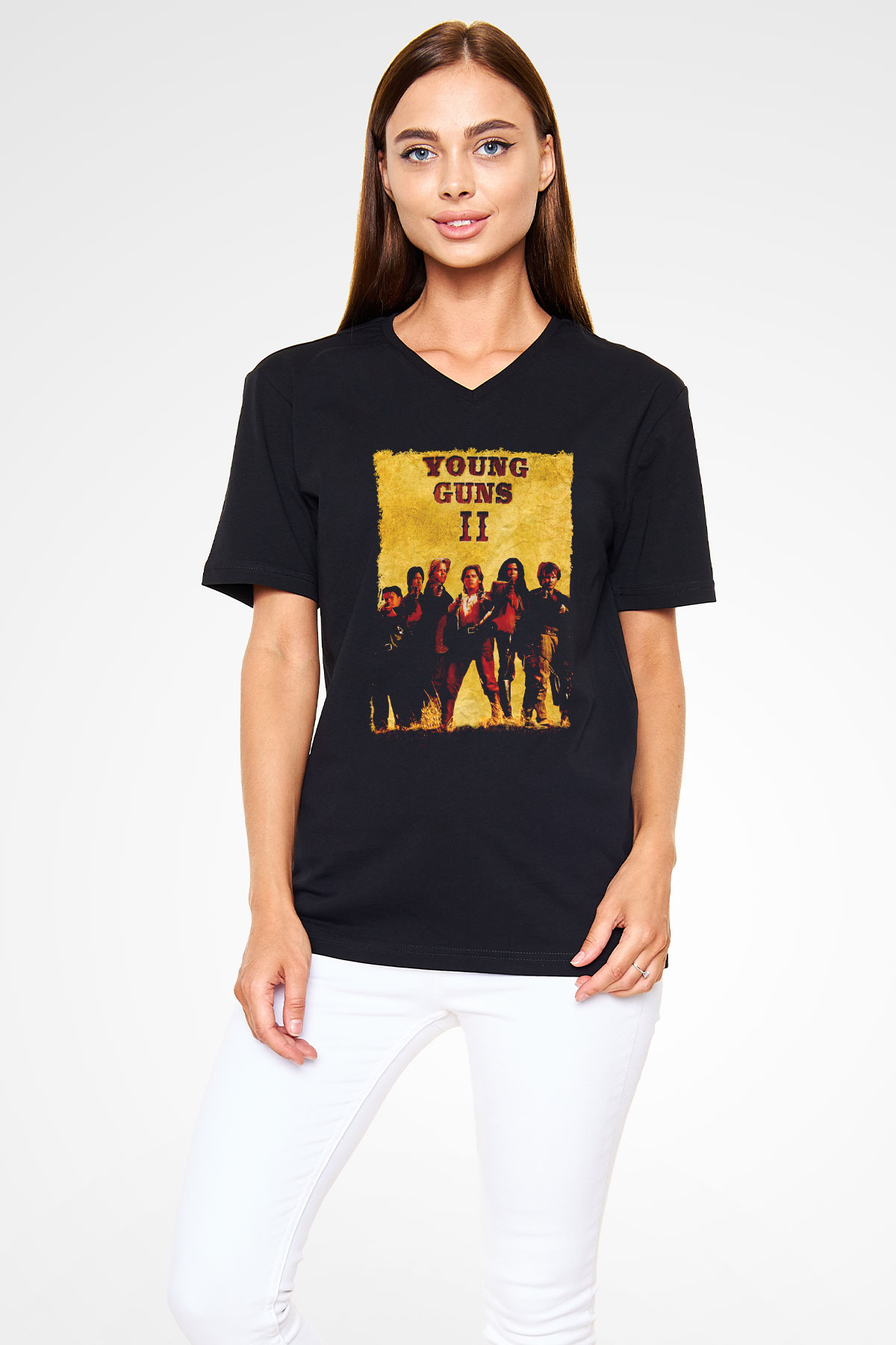 Young Guns Siyah Unisex  V Yaka Tişört