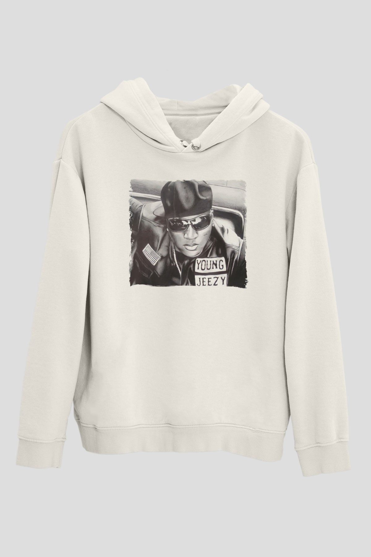 Young Jeezy Beyaz Unisex Kapüşonlu Sweatshirt