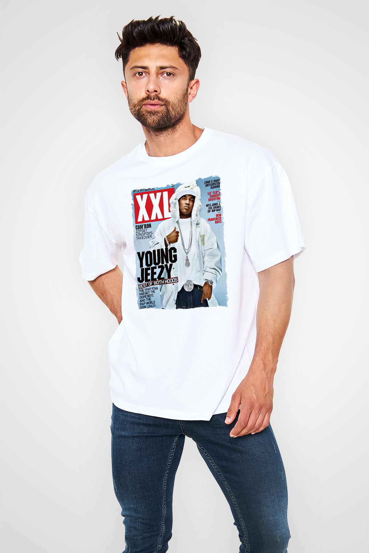 Young Jeezy Beyaz Unisex Tişört T-Shirt - TişörtFabrikası