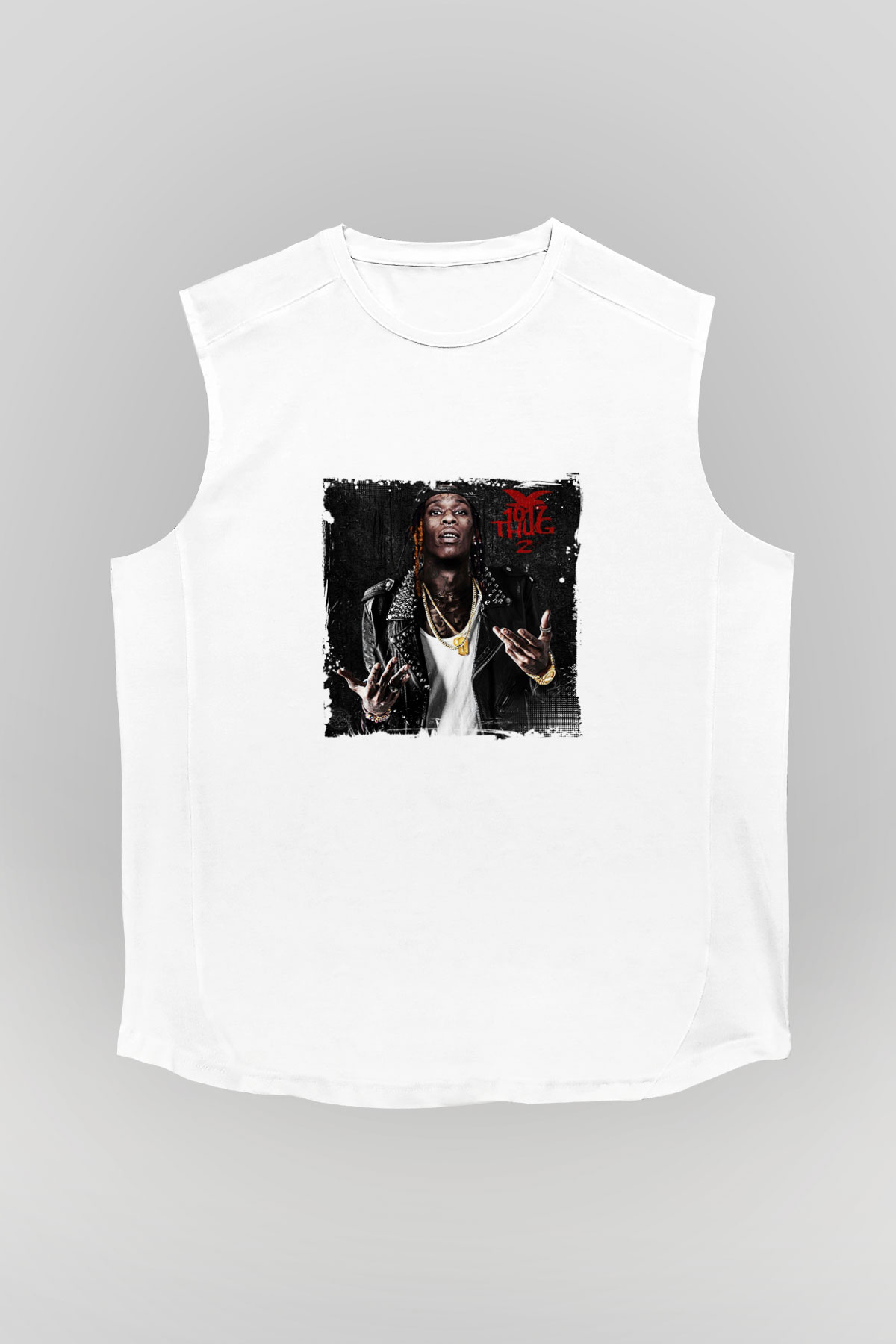 Young Thug Baskılı Unisex Beyaz Kolsuz Tişört