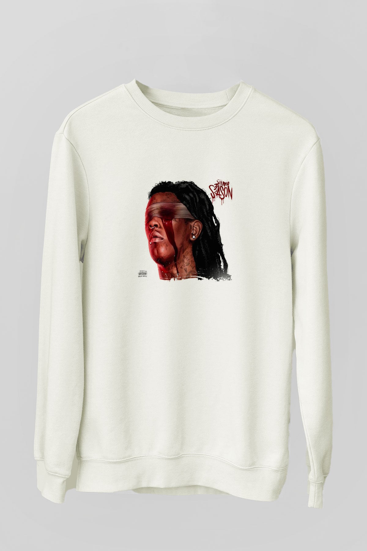 Young Thug Baskılı Unisex Beyaz Sweatshirt