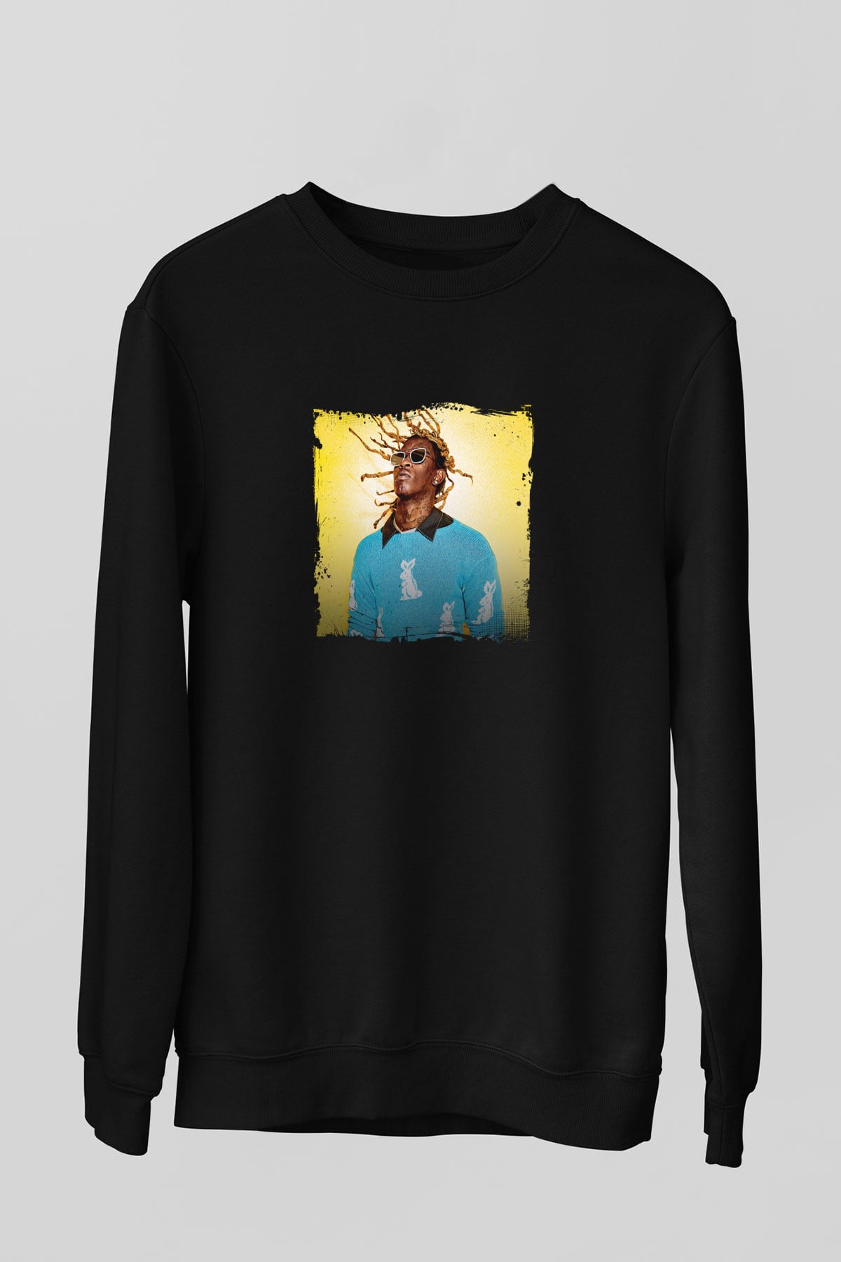 Young Thug Baskılı Unisex Siyah Sweatshirt