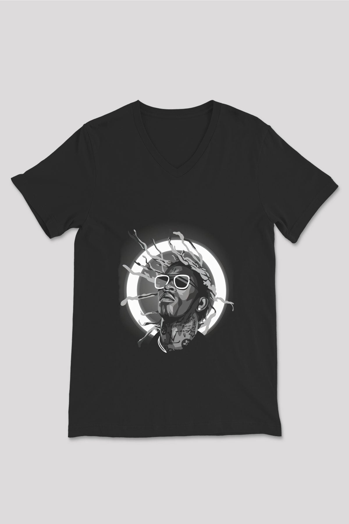 Young Thug Siyah Unisex V Yaka Tişört